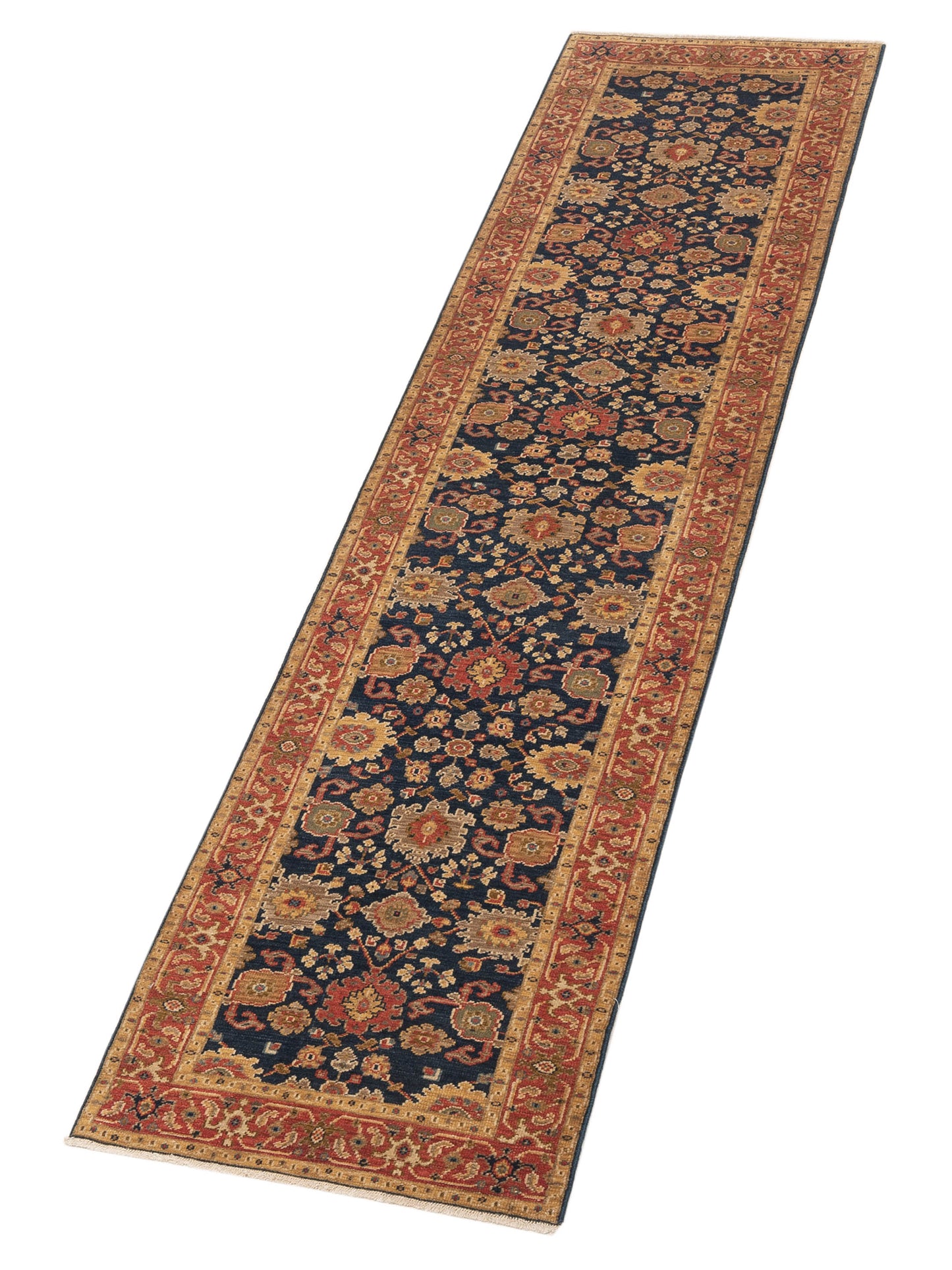 Simav 129514 Blue Rust 2.7x10.1 Hand Knotted Rug