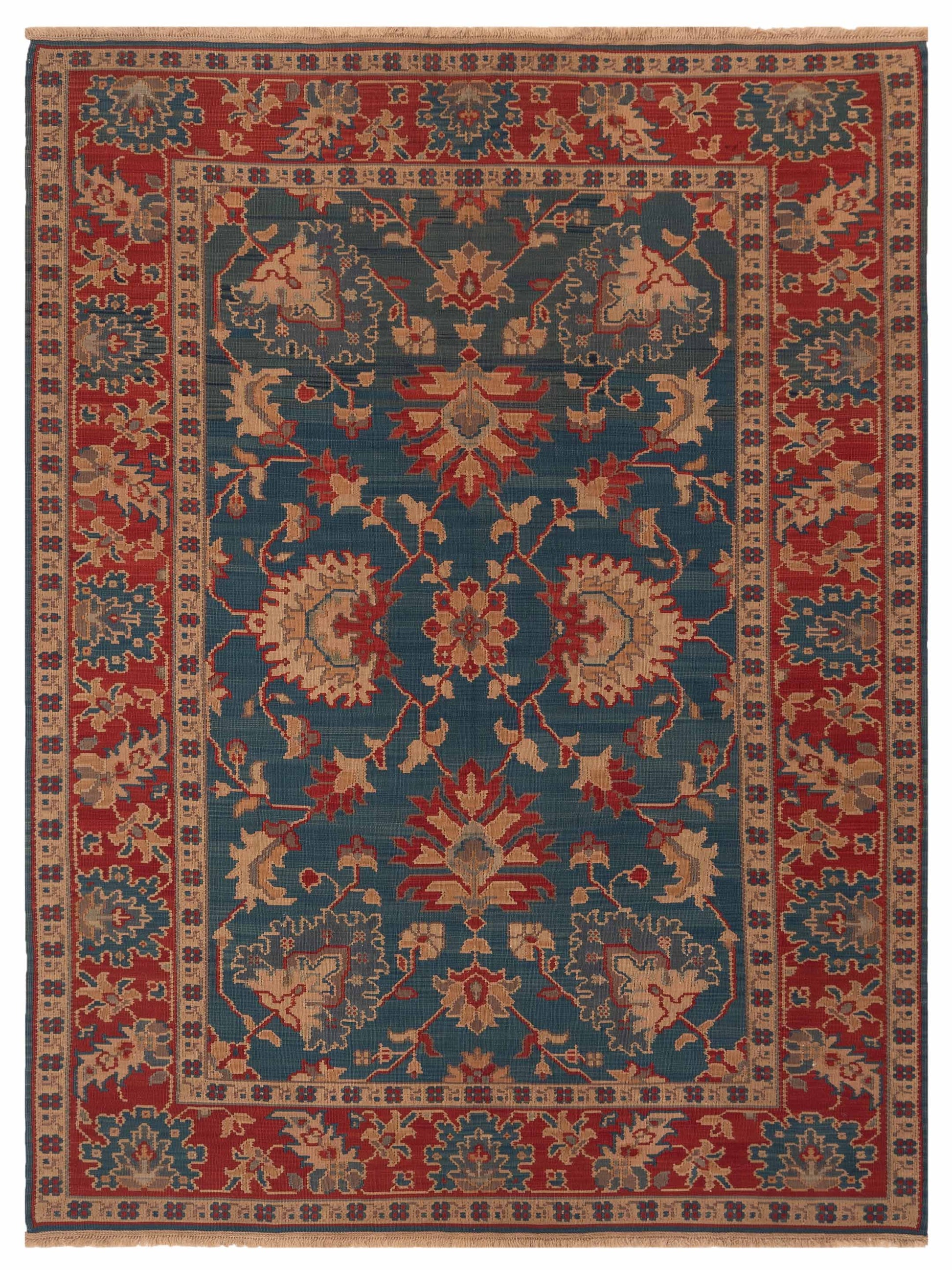 Pasha Transilvanian Kilim  Blue Red Traditional