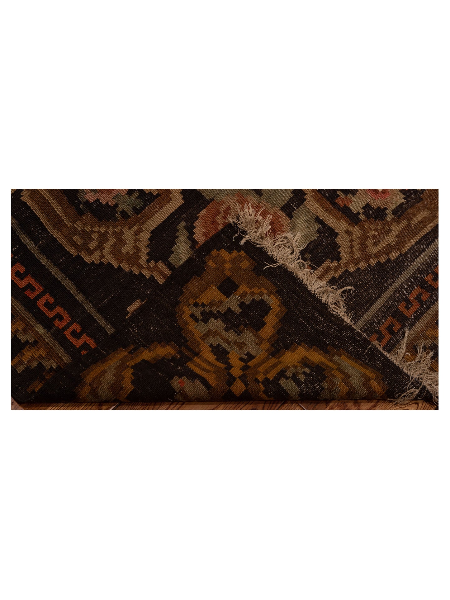 Old Basserabian Kilim 80439 Black 6.5x10.5 Hand Woven Rug