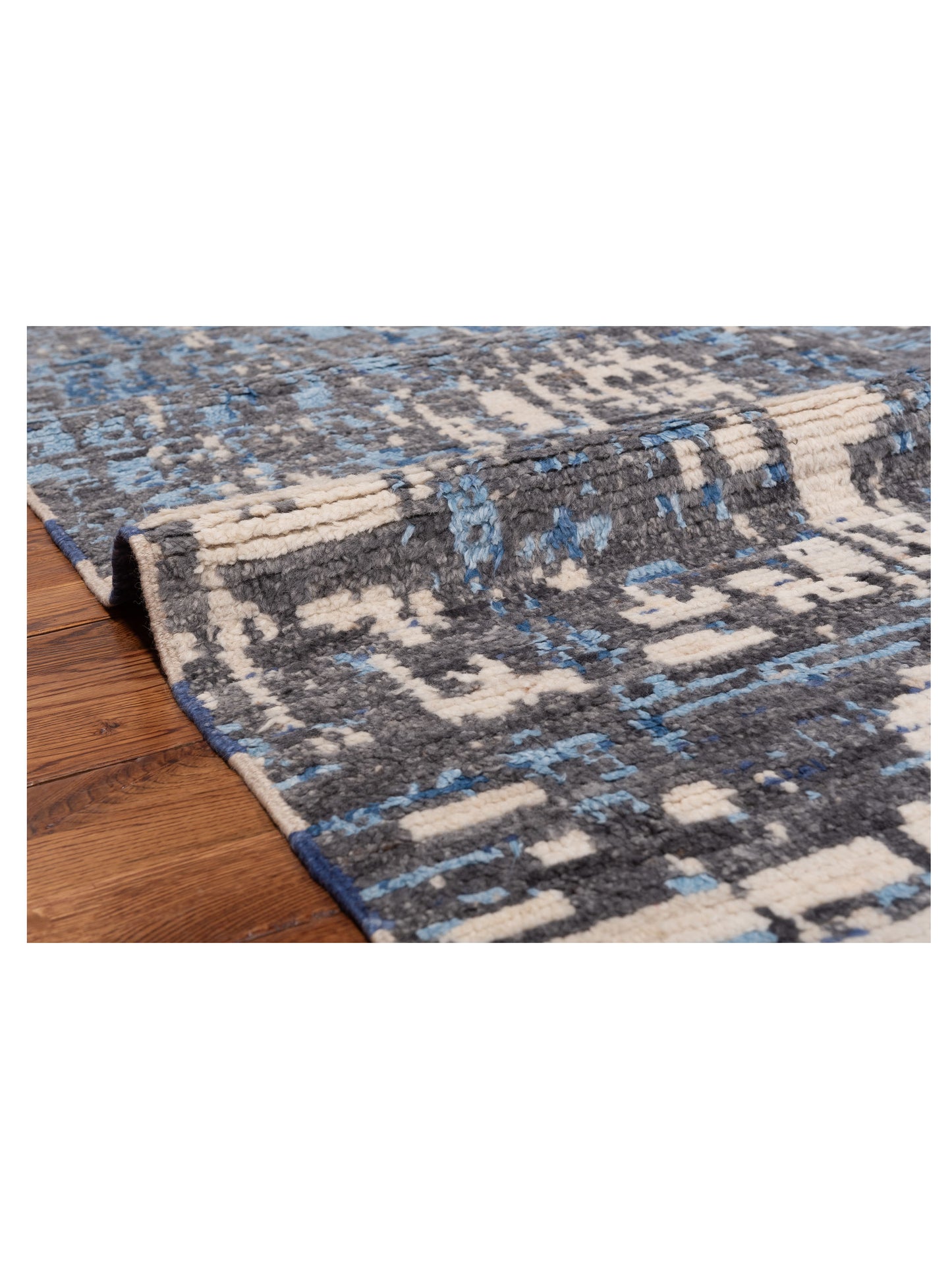 Atlas 150451 Gray Blue 7.11x9.10 Hand Knotted Rug