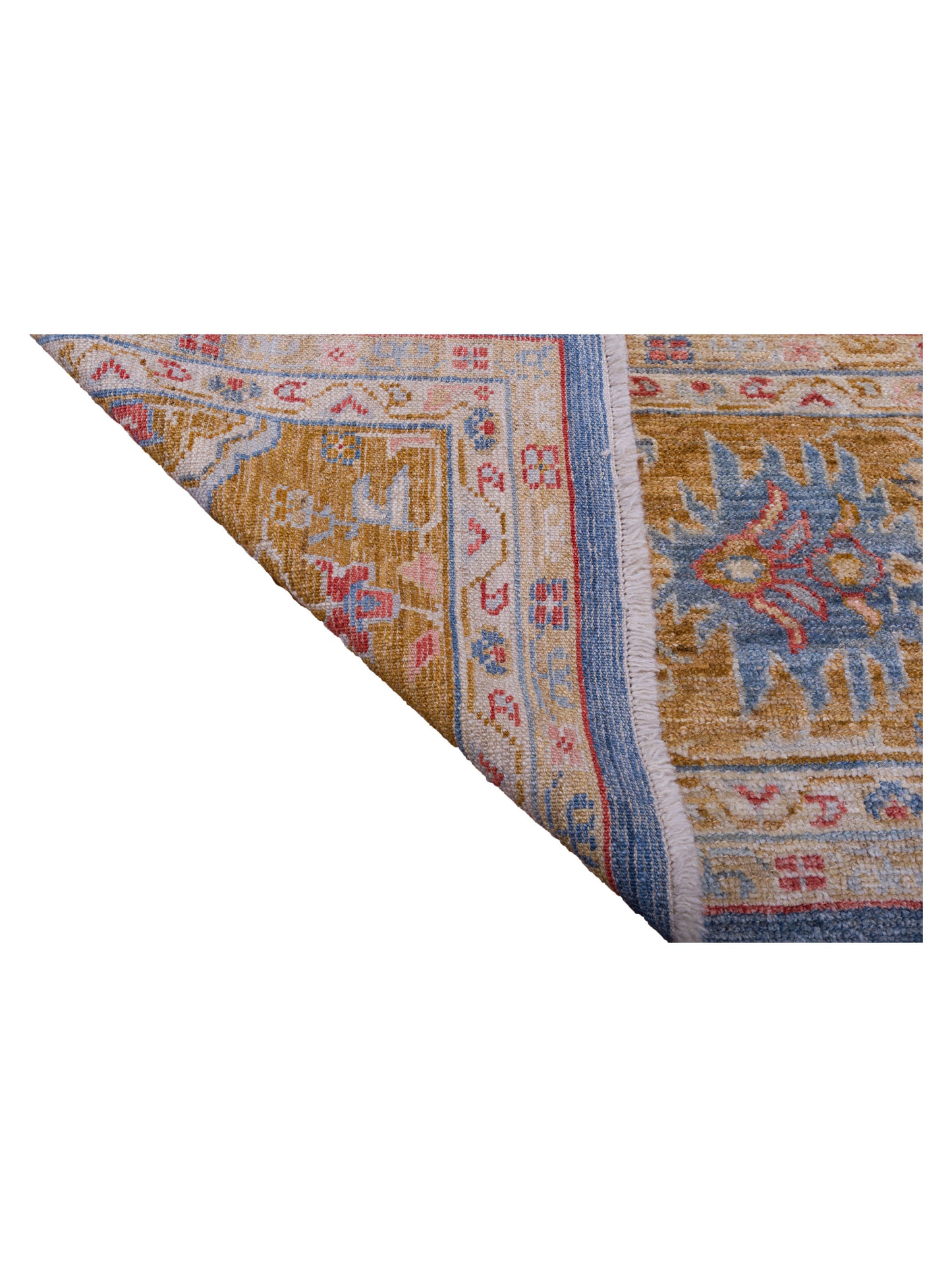 Angora Oushak 144569 Blue Gold 12x15.6 Hand Knotted Rug