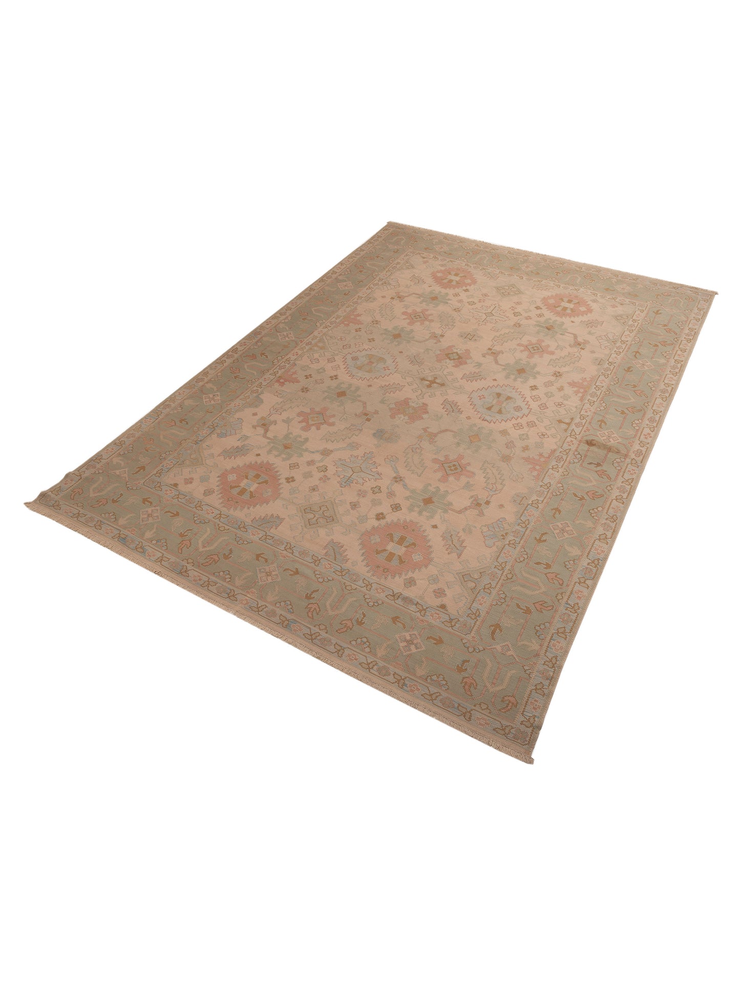 Transilvanian Kilim 66220 Cream Green 11.4x15.6 Hand Woven Rug