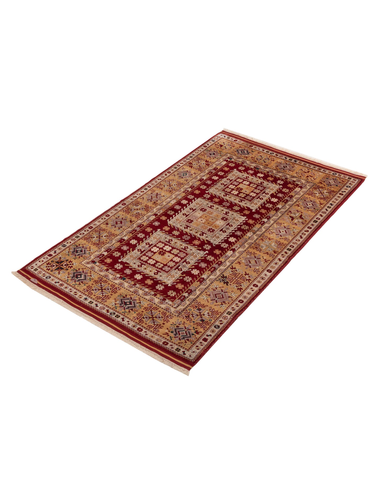 Turkish Shirwan 145201 Red Gold 4.6x7.7 Hand Knotted Rug