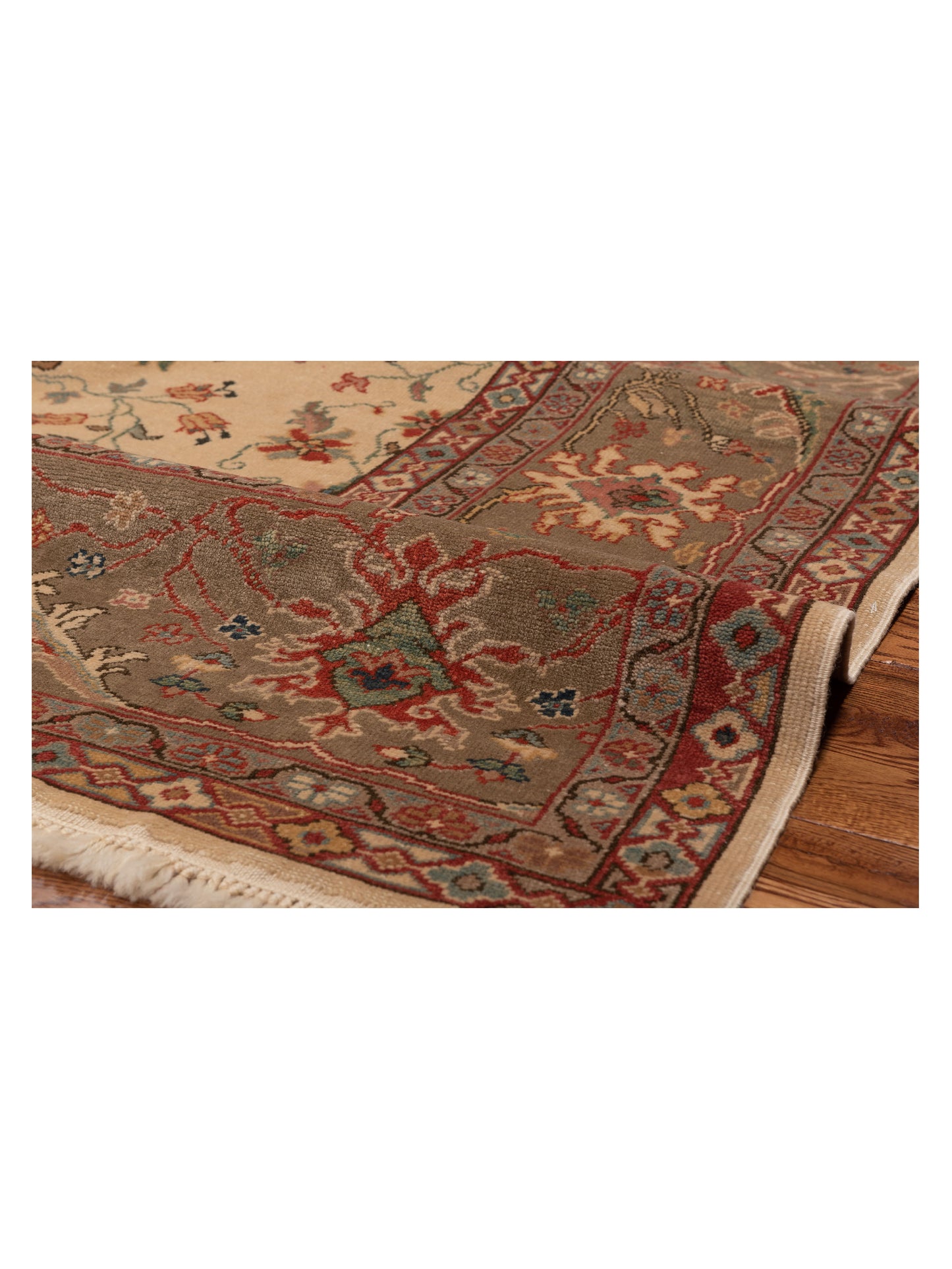 Antique Loom 104523 Ivory Green 10x12.5 Hand Knotted Rug