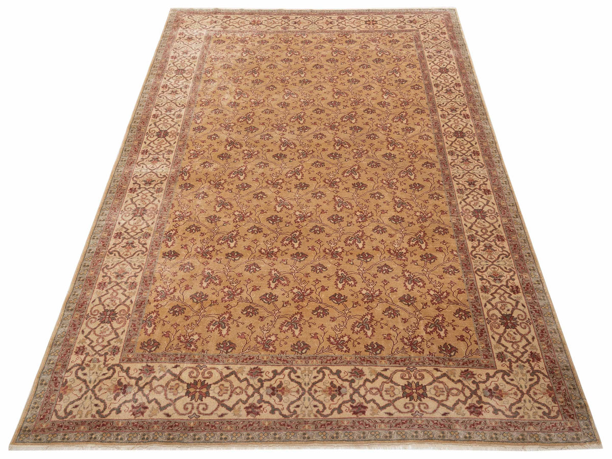 Antique Loom 107958 Gold Ivory 8.3x10.9 Hand Knotted Rug