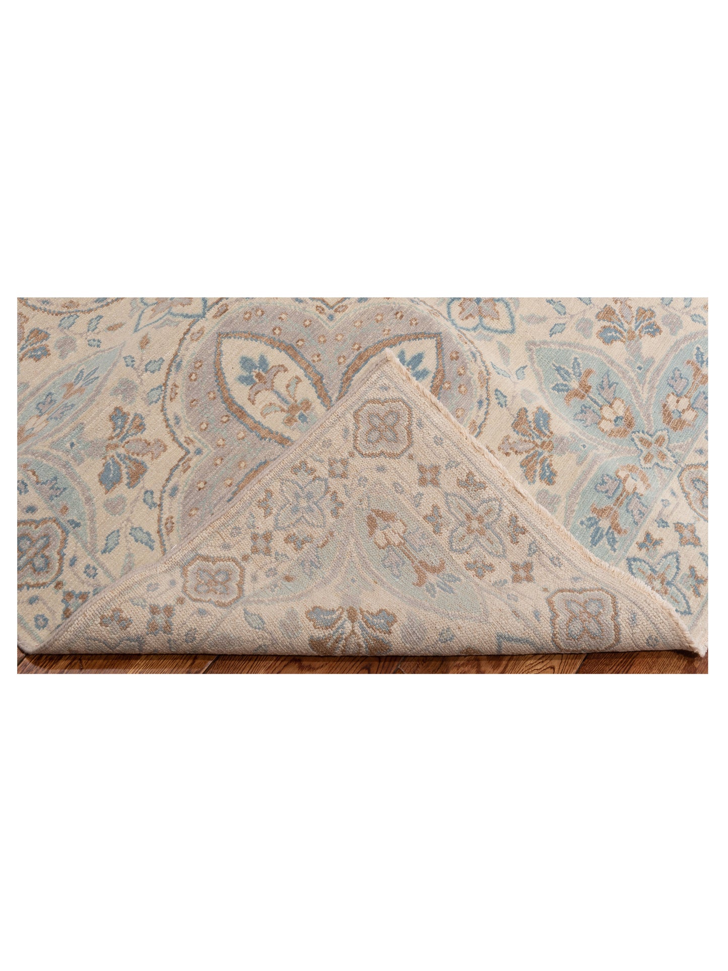 Andalusia 124335 Ivory Blue 6x8.9 Hand Knotted Rug