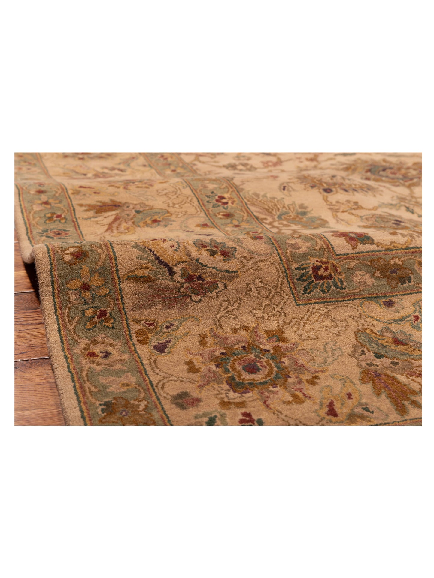 Crown 85812 Cream Camel 9.4x11.9 Hand Knotted Rug