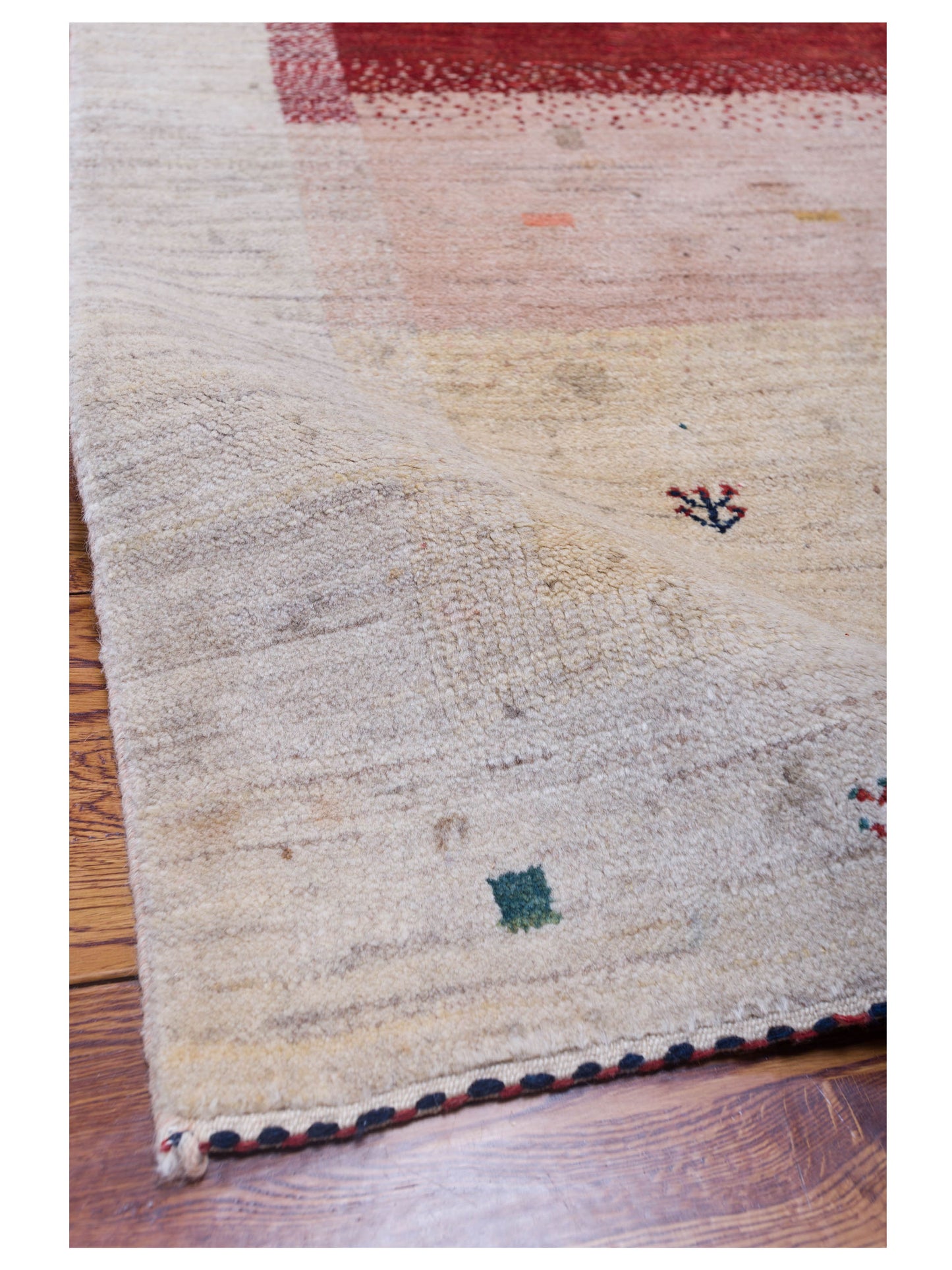 Modern Gabbeh 81417 Ivory Beige 4.1x6 Hand Knotted Rugs