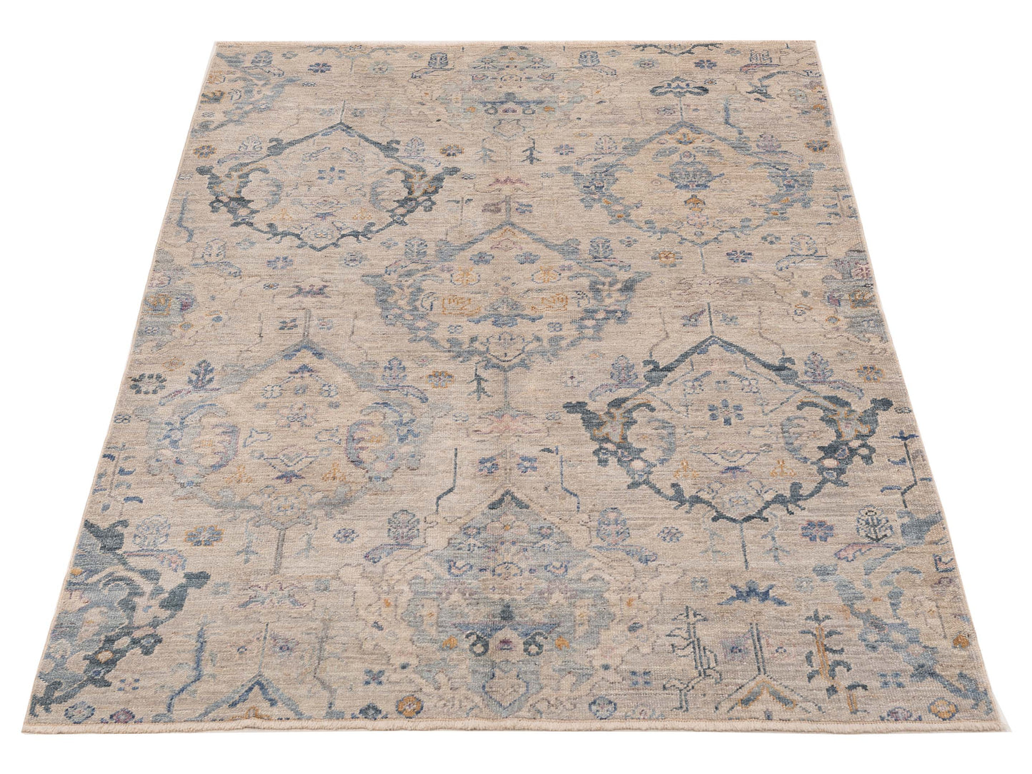 Angora Oushak 152466 Gray Gray 6x8.6 Hand Knotted Rug