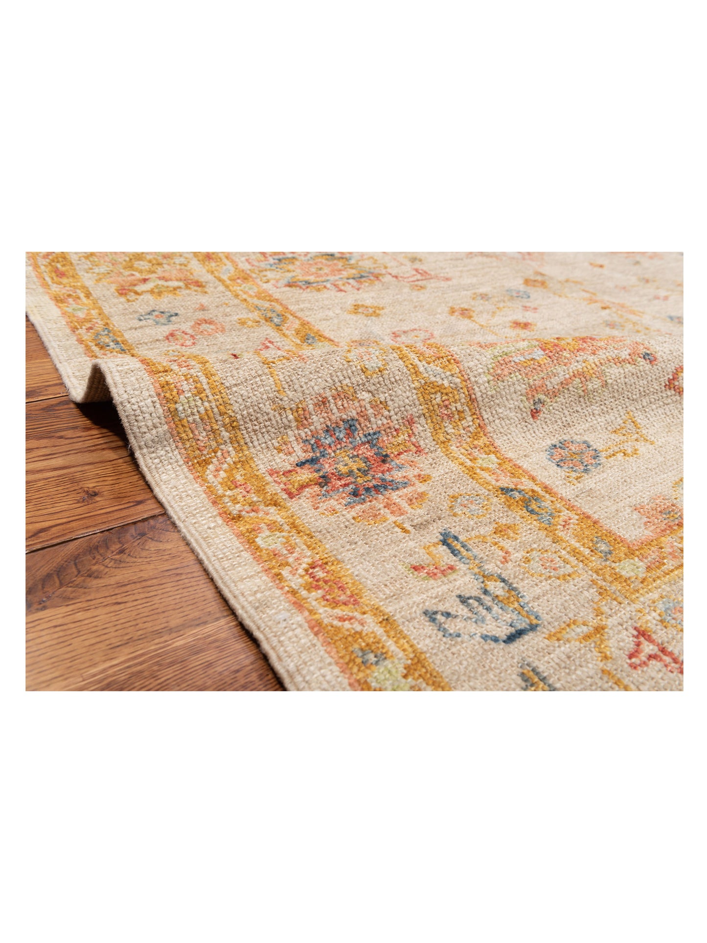 Angora Oushak 146551 Ivory Silver 5x6.7 Hand Knotted Rug