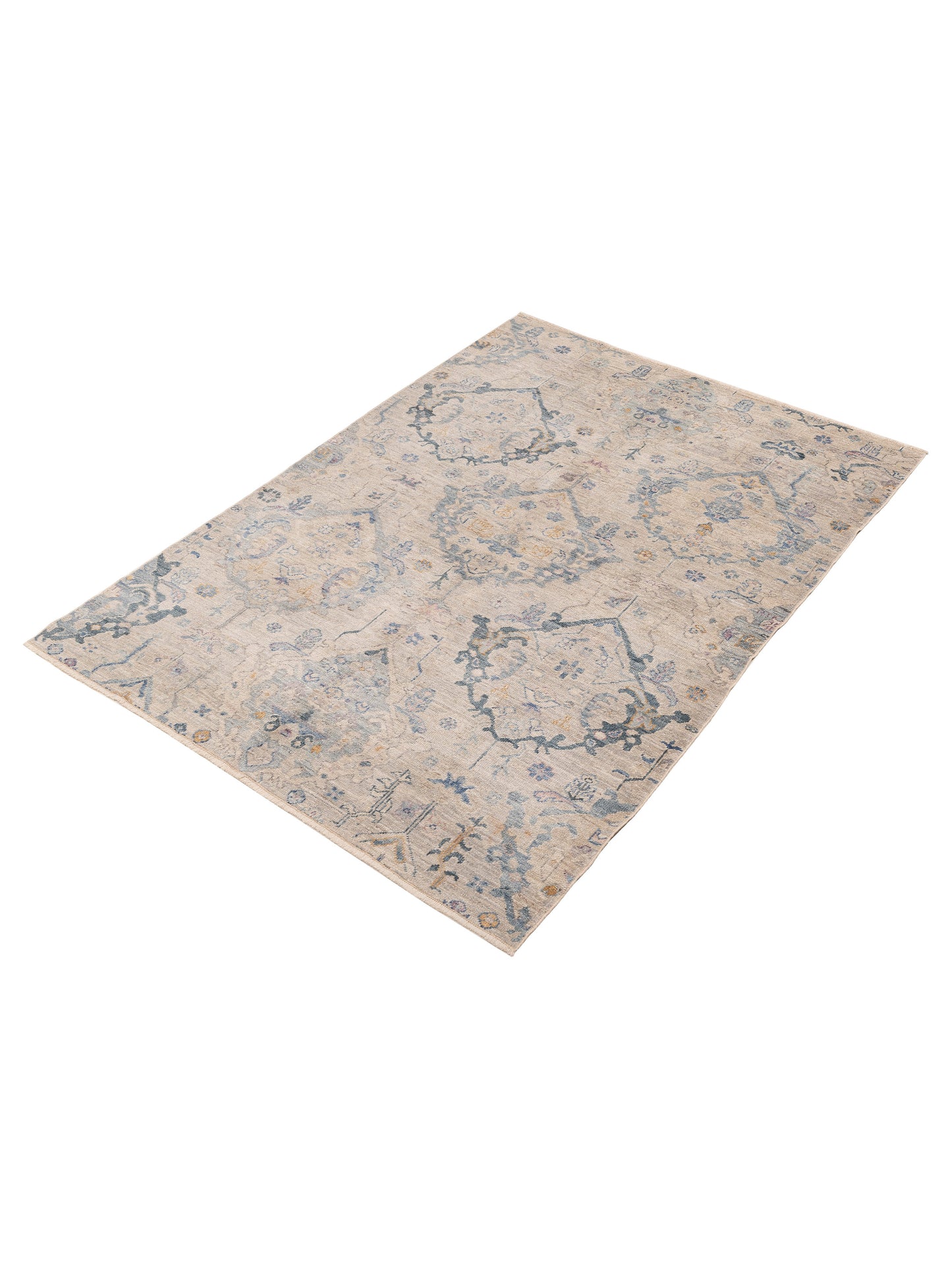 Angora Oushak 152466 Gray Gray 6x8.6 Hand Knotted Rug
