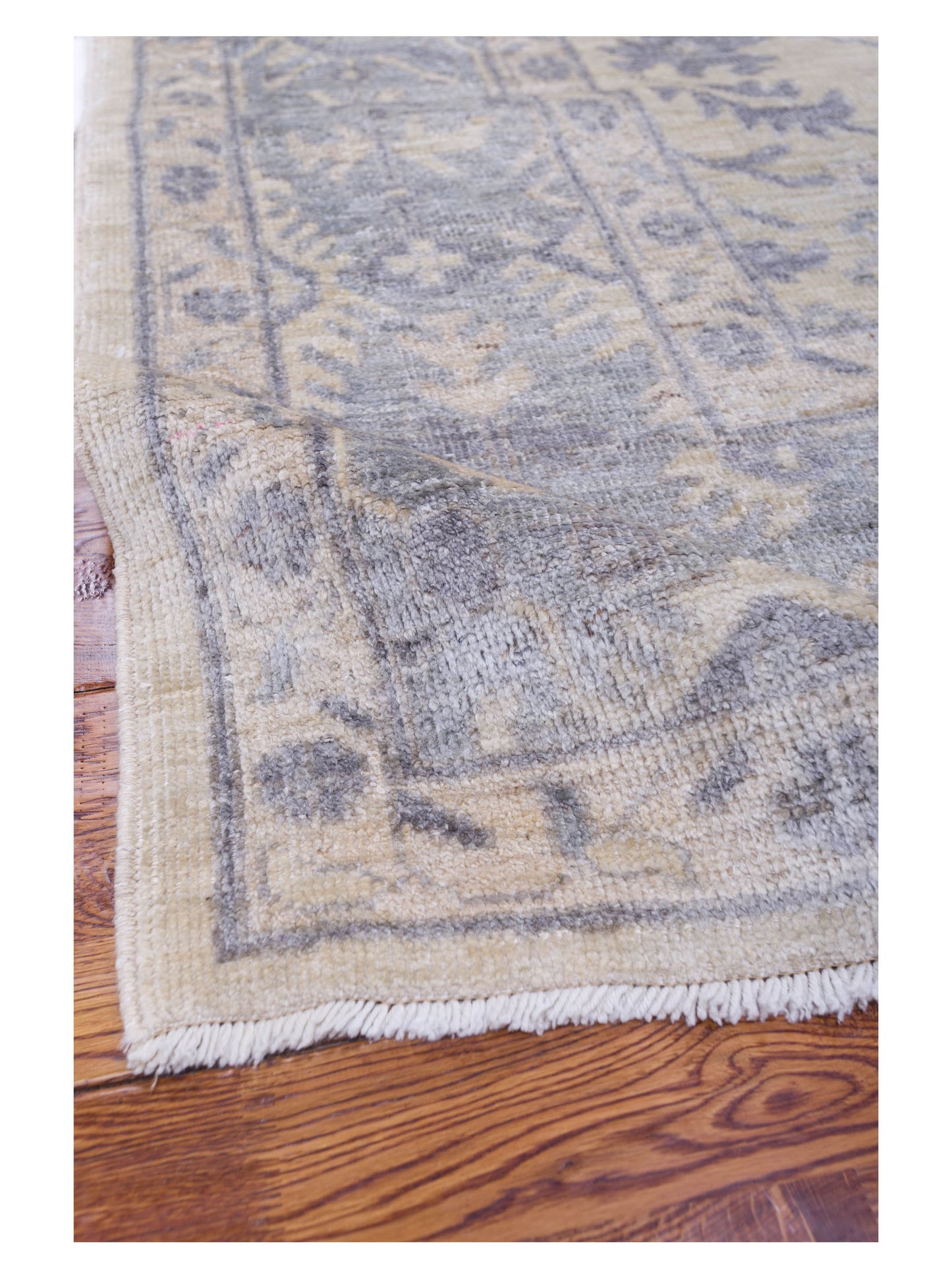 Anadol Oushak 126021 Ivory Gray 9.1x12.4 Hand Knotted Rug