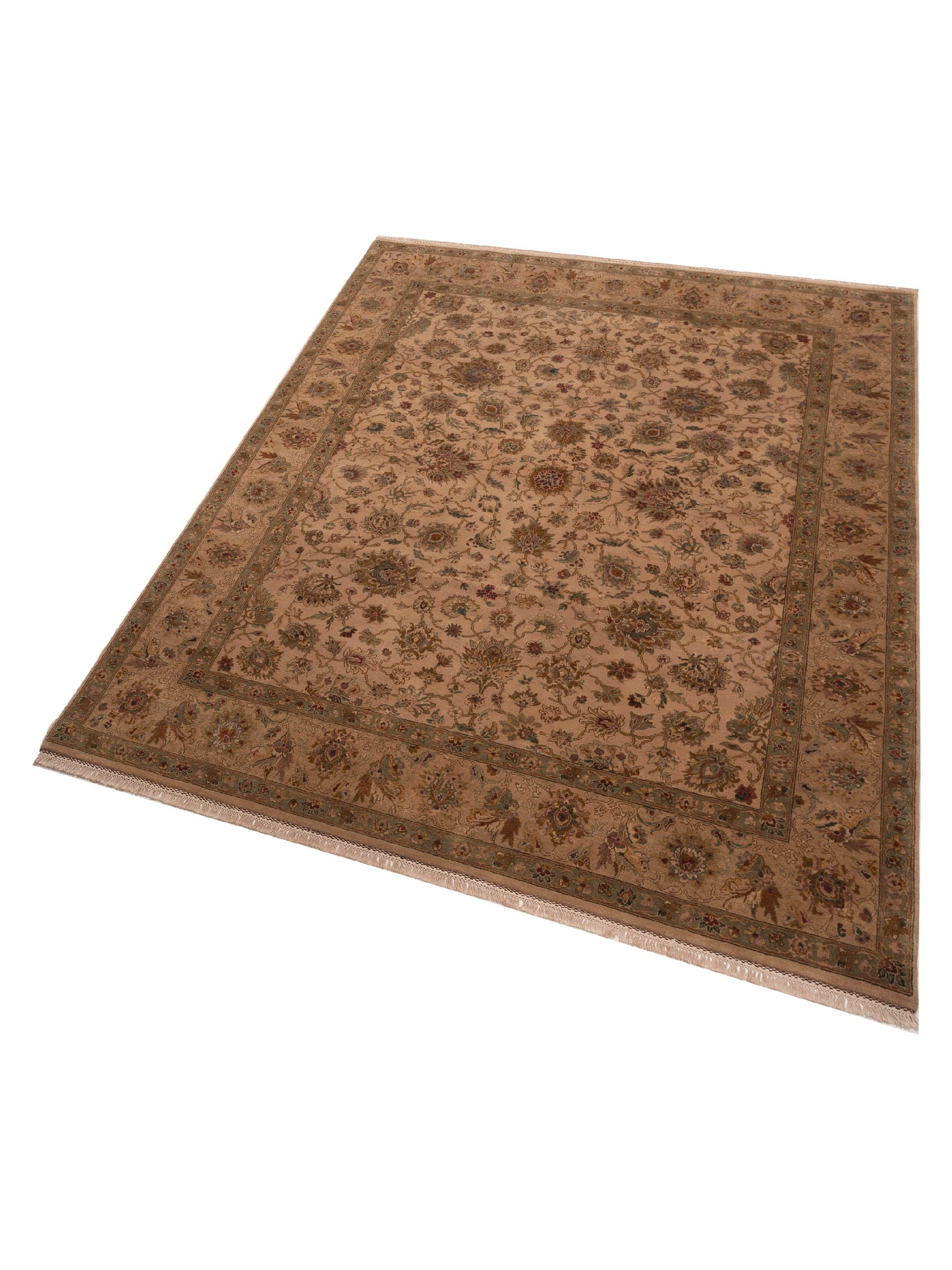 Crown 85812 Cream Camel 9.4x11.9 Hand Knotted Rug