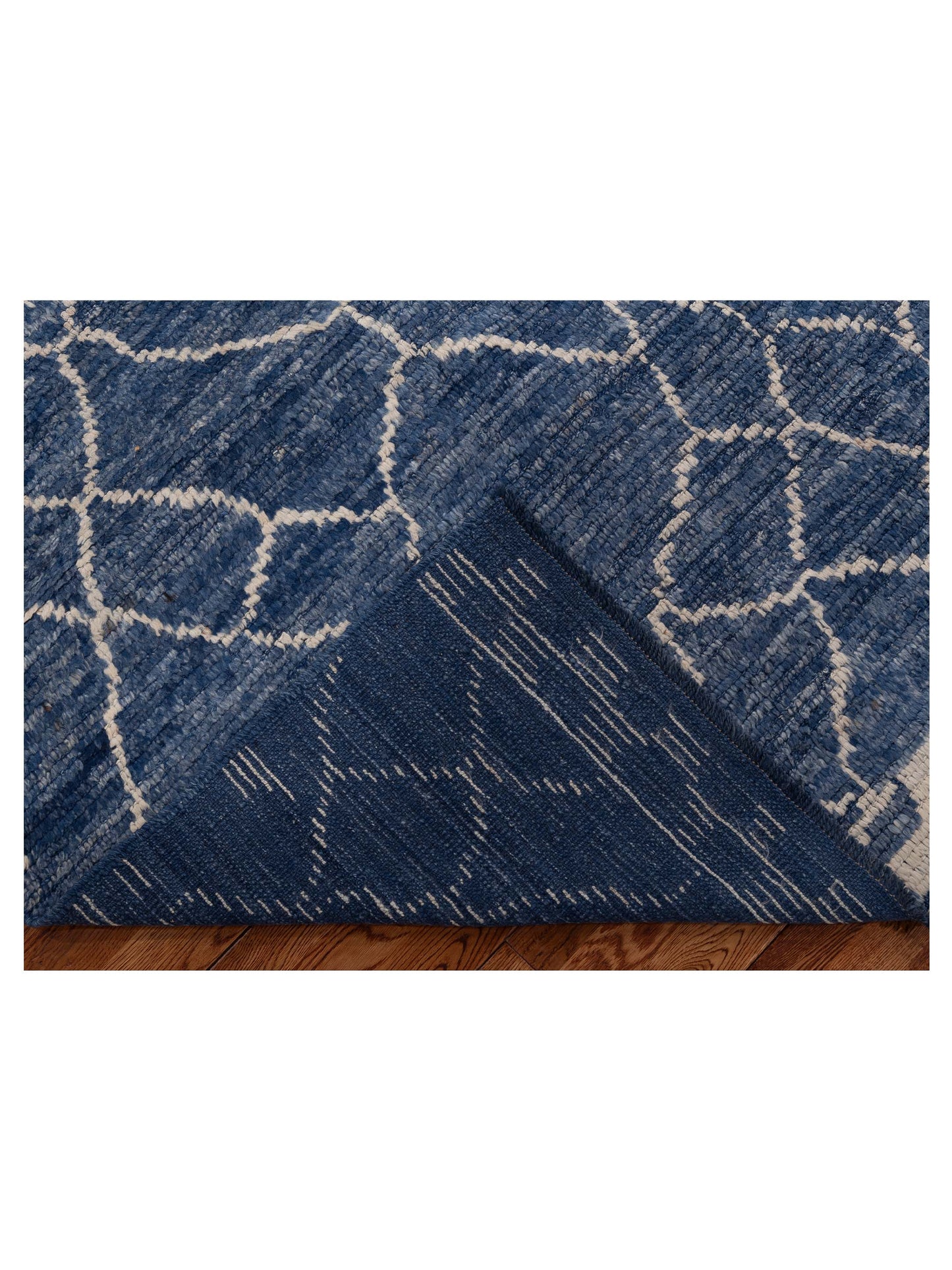 Berber Aspendos Blue Ivory 6.9x9.3 Hand Knotted Rug