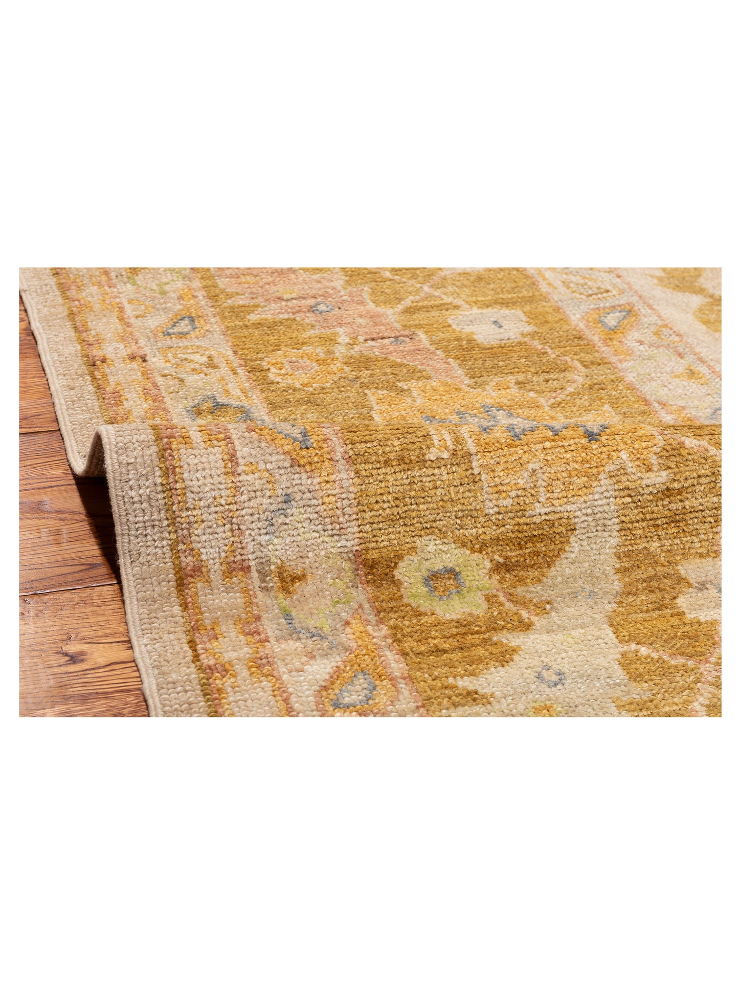 Angora Oushak 144633 Silver Mustard 10.4x13.10 Hand Knotted Rug