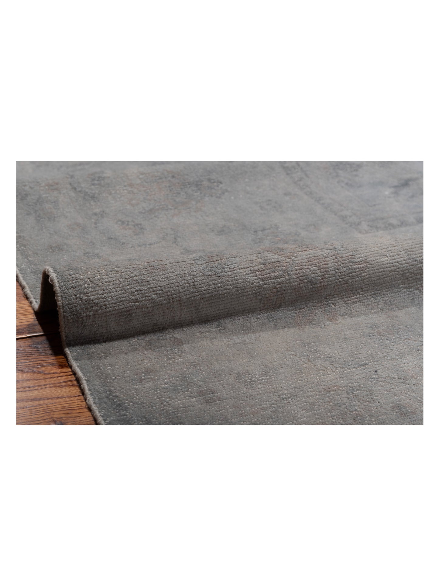 Vintage 107532 Silver 12.4x15.7 Hand Knotted Rug