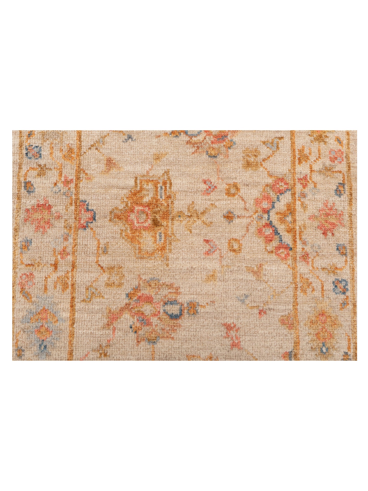 Angora Oushak 149638 Ivory Ivory 2.6x13.7 Hand Knotted Rug