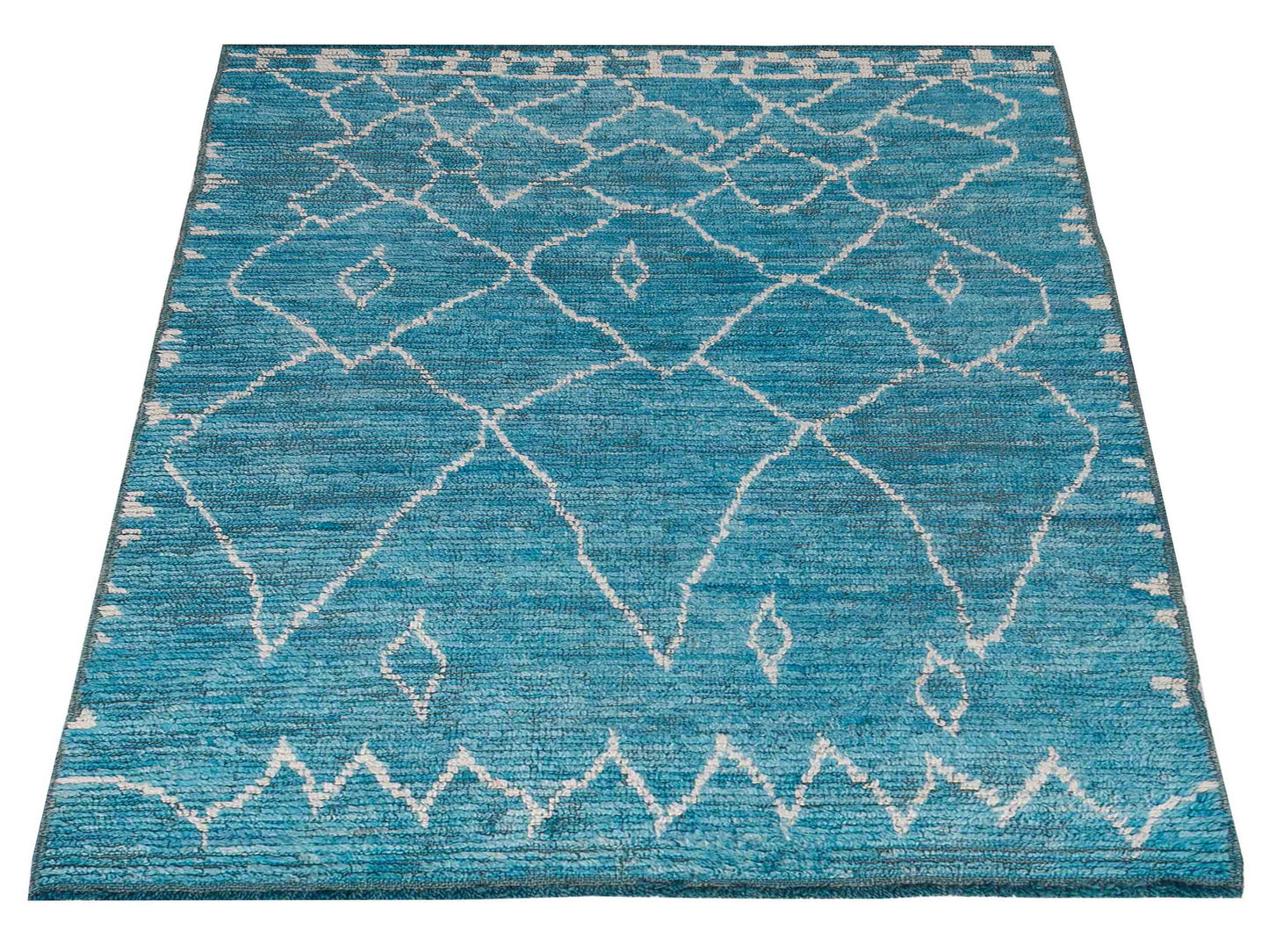 Berber Turquoise 4.2x6 Hand Knotted Rug