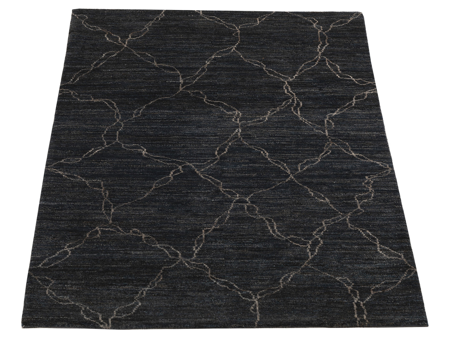 Tibetino 154031 Blue Charcoal 4x6.1 Hand Knotted Rug