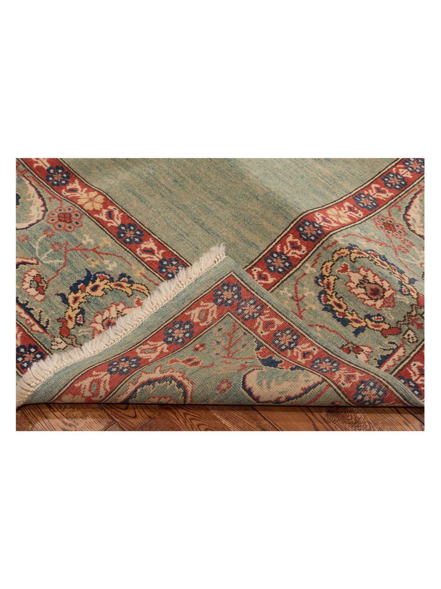 Antique Loom 104542 Green 6.9x6.10 Hand Knotted Rug