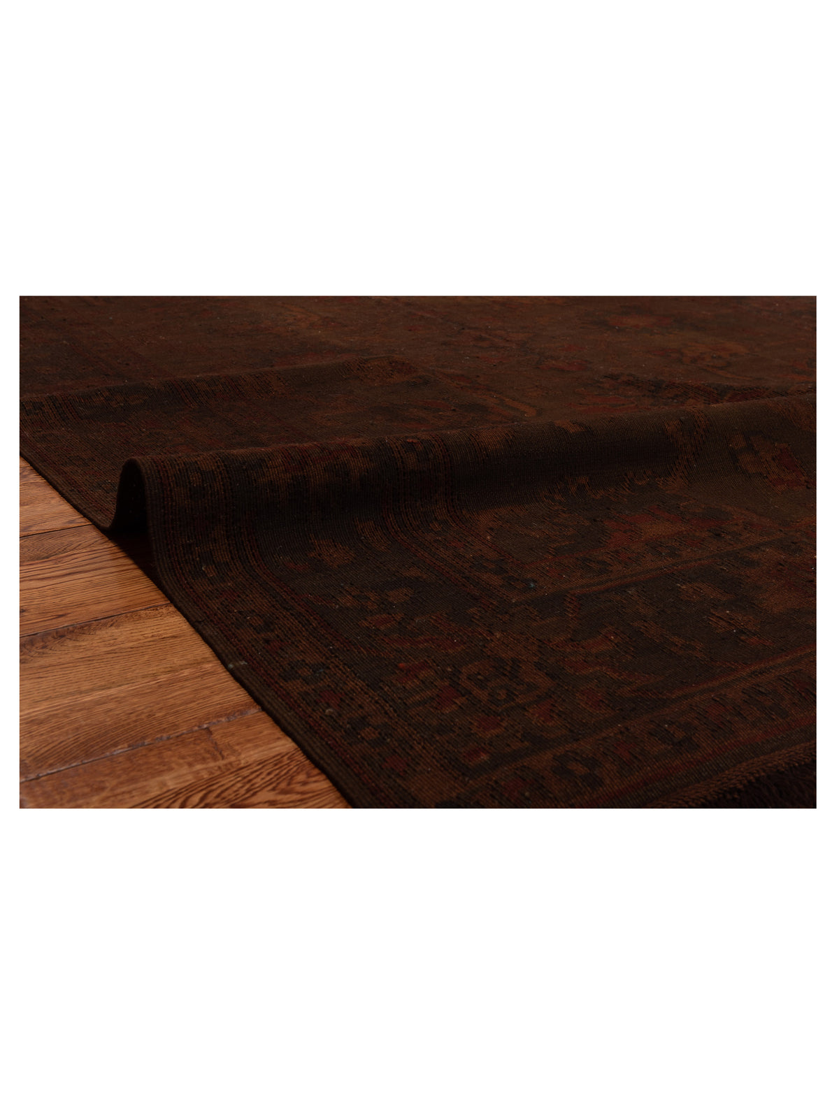 Vintage 66467 Dark Brown 6.7x8.6 Hand Knotted Rug