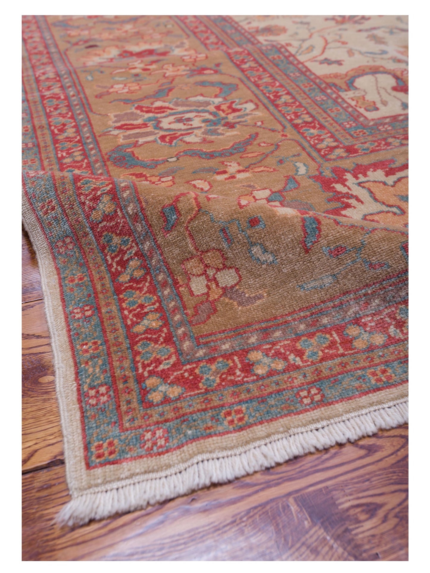 Antique Loom 107940 Ivory Light Brown 10.8x14.6 Hand Knotted Rug