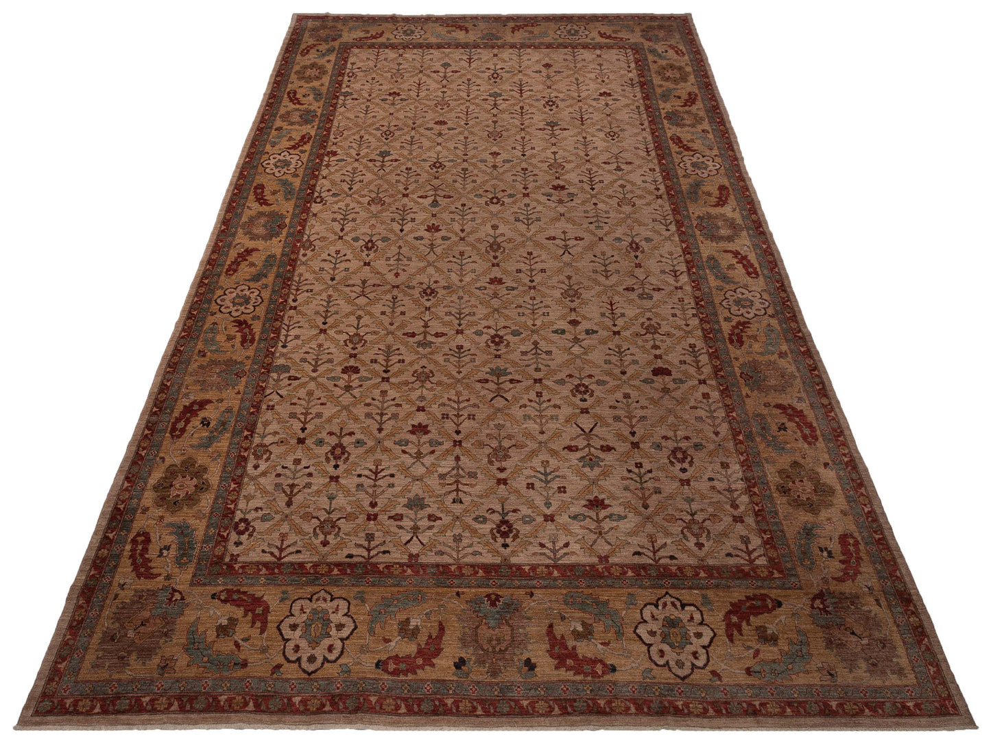 Elvan Yesim Ivory Gold 12x17.5 Hand Knotted Rug