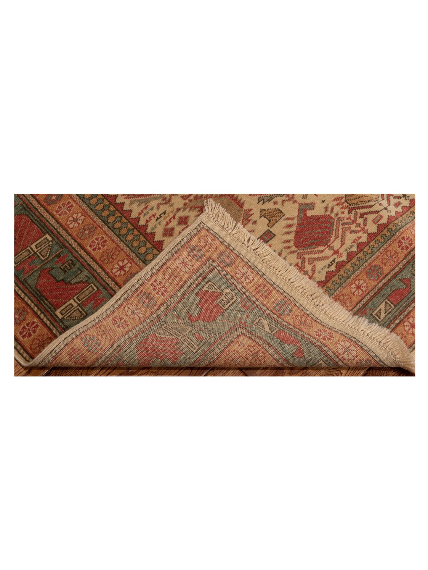 Antique Loom 104508 Ivory Blue 4.6x6.5 Hand Knotted Rug