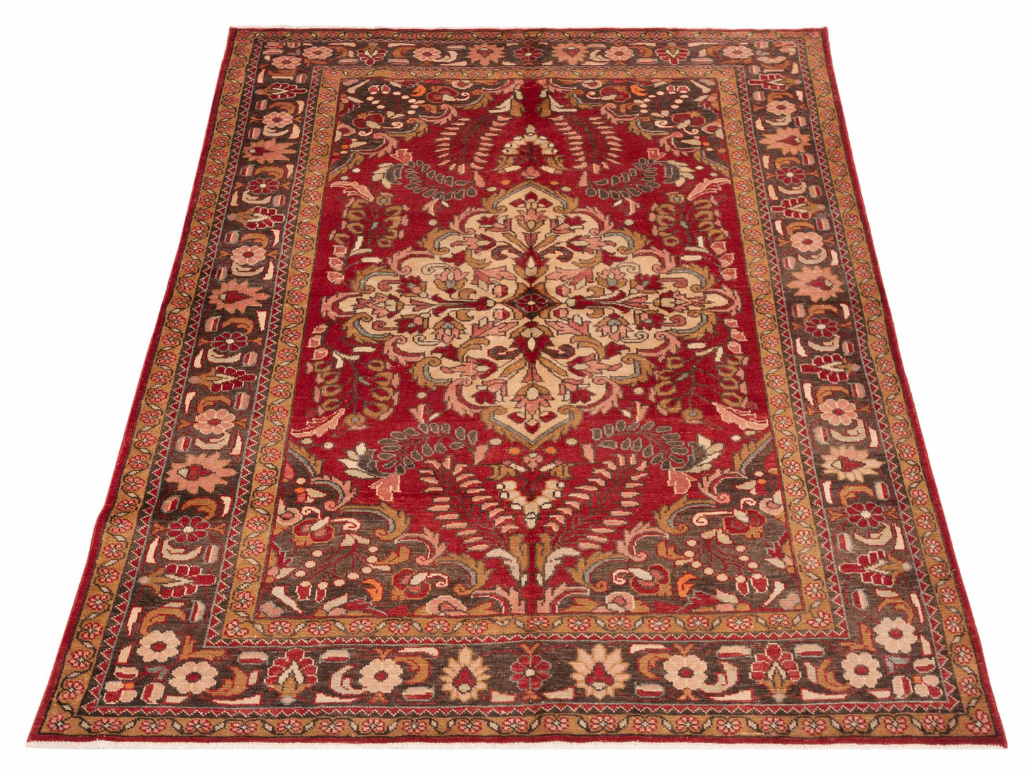 Persian 93155 Red Brown 5.5x7.2 Hand Knotted Rug