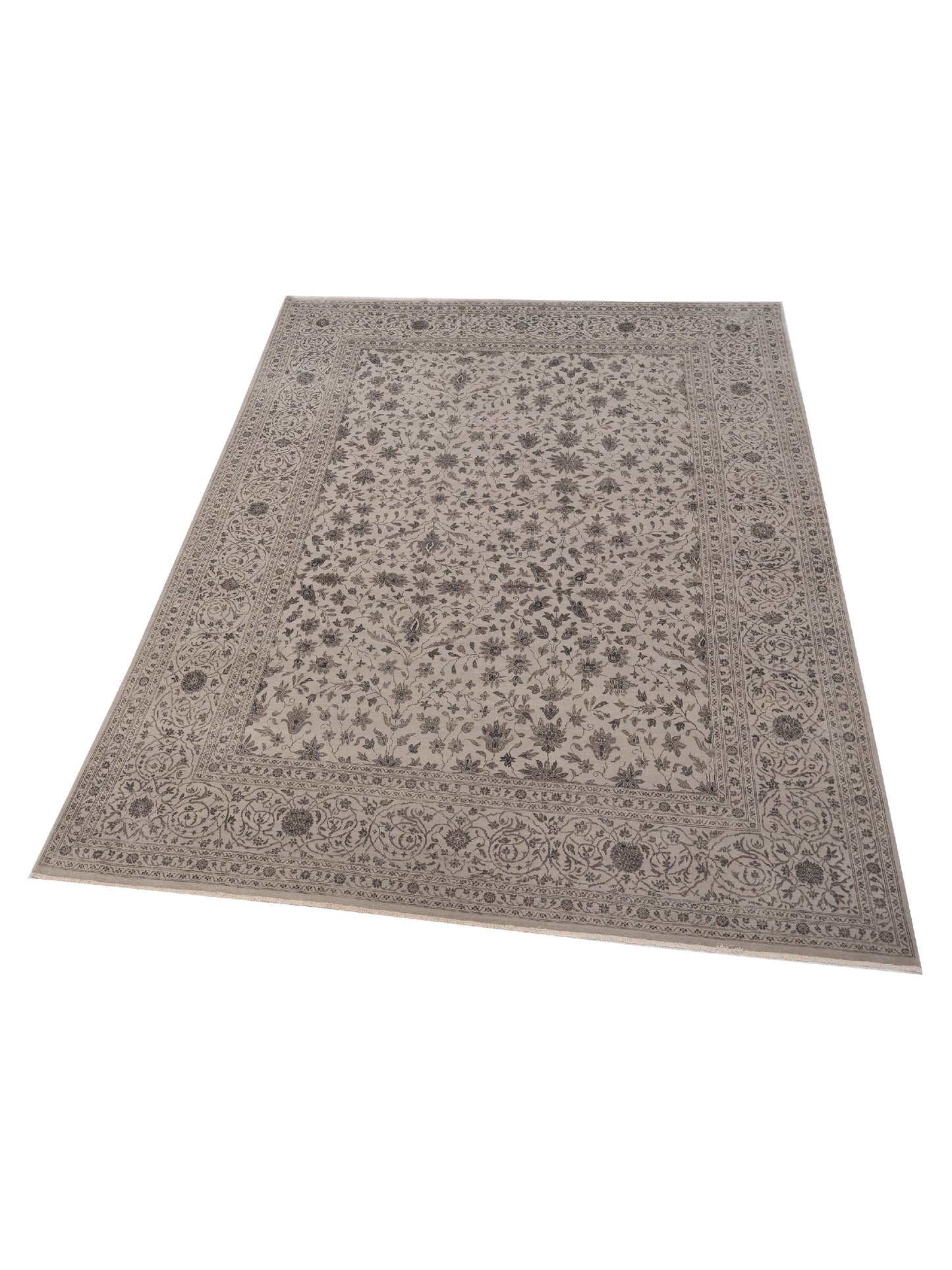 Mastersilk 119320 Silver Silver 8.11x12.1 Hand Knotted Rug