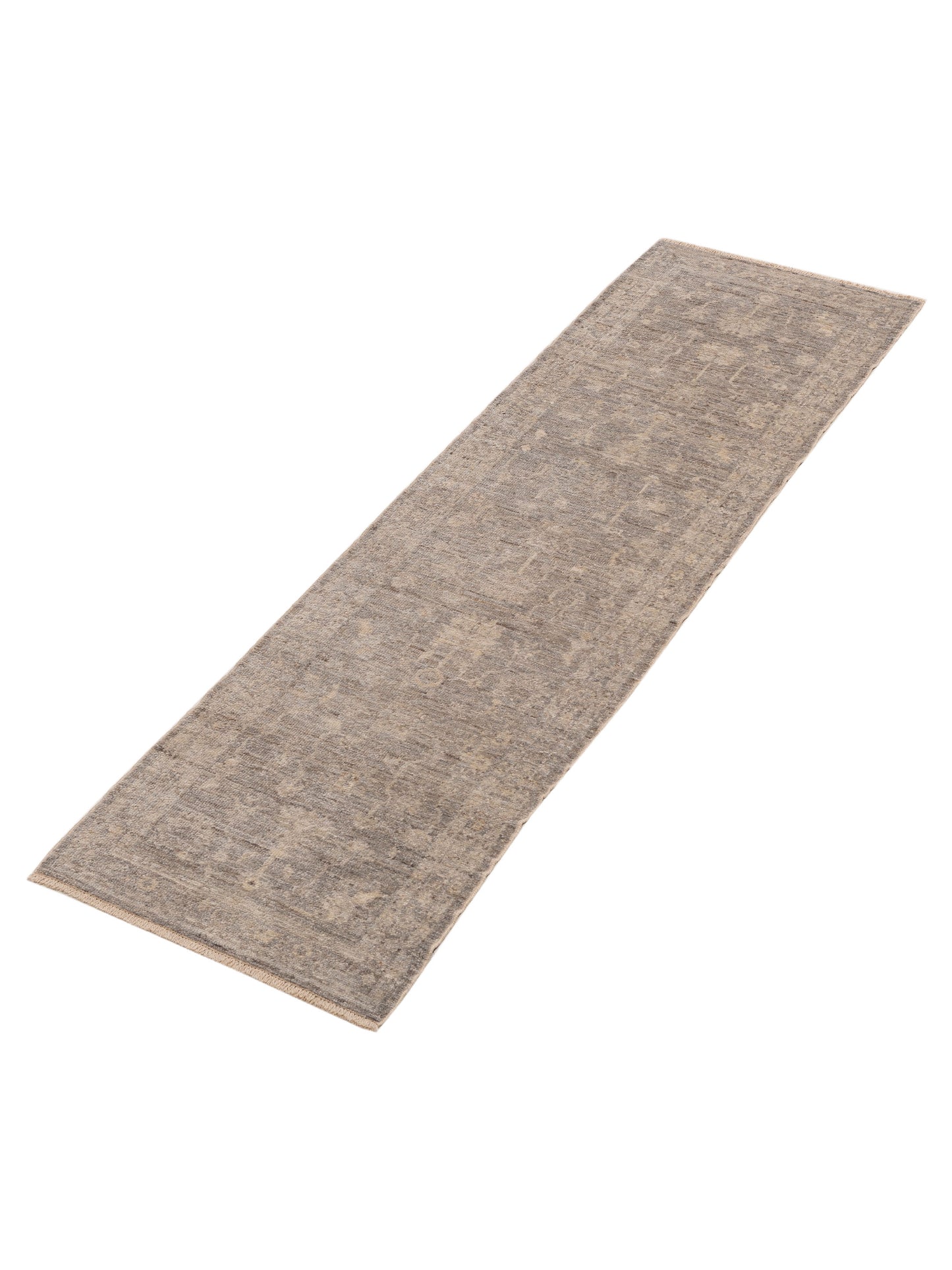 Angora Oushak 154090 Gray Gray 2.7x9.1 Hand Knotted Rug