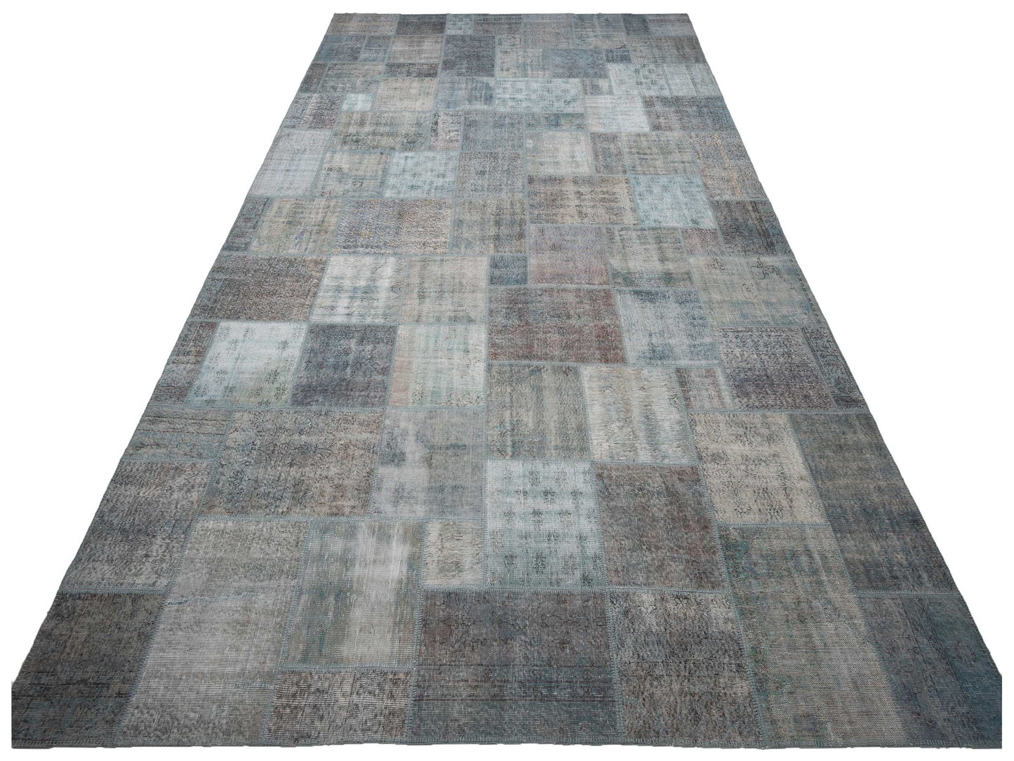 Turkish Vestige Patchwork 123757 Light Blue 12x18 Hand Knotted Rug