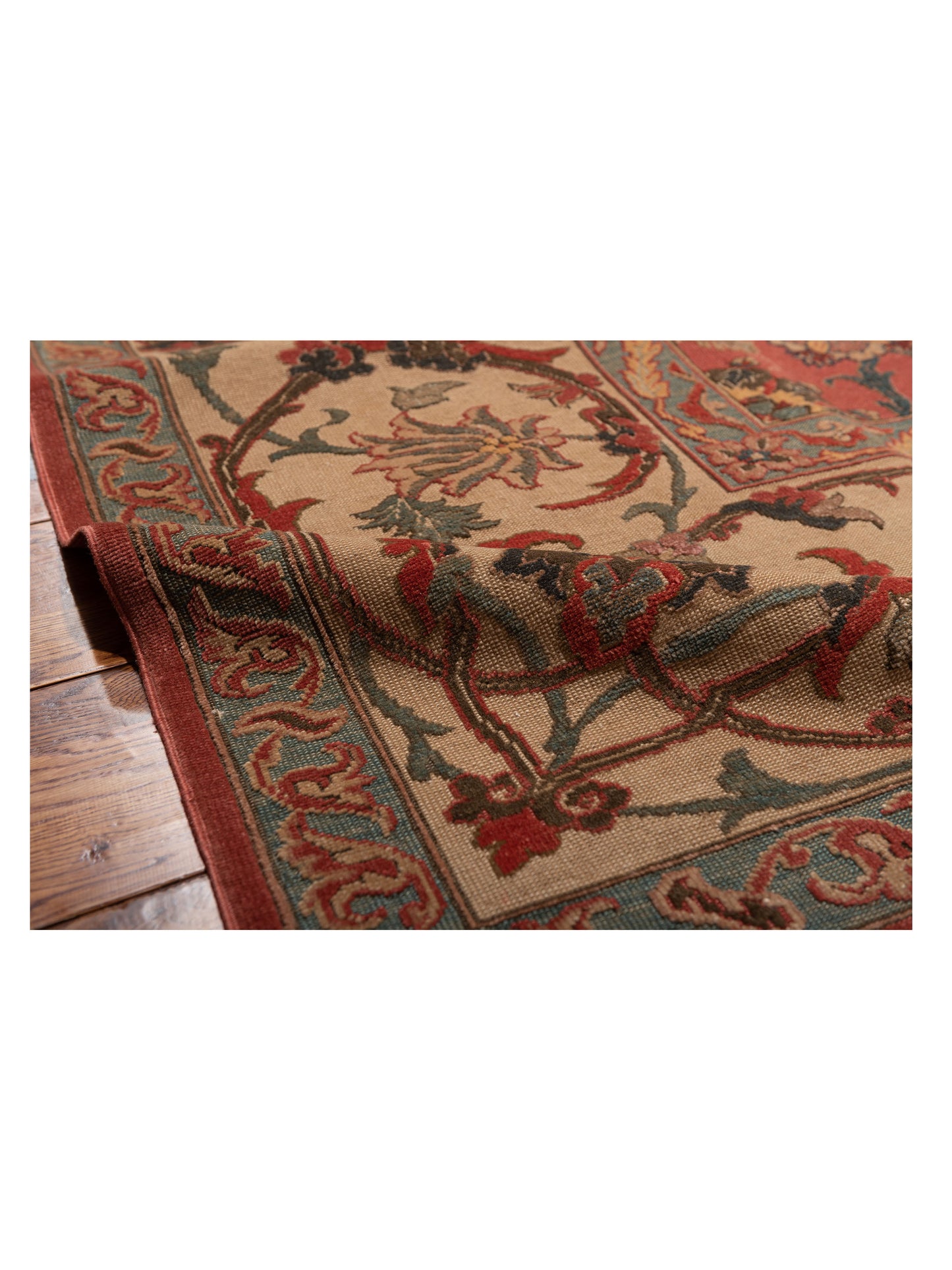 Antique Loom 98159 Rust Beige 13.7x18.3 Hand Knotted Rug