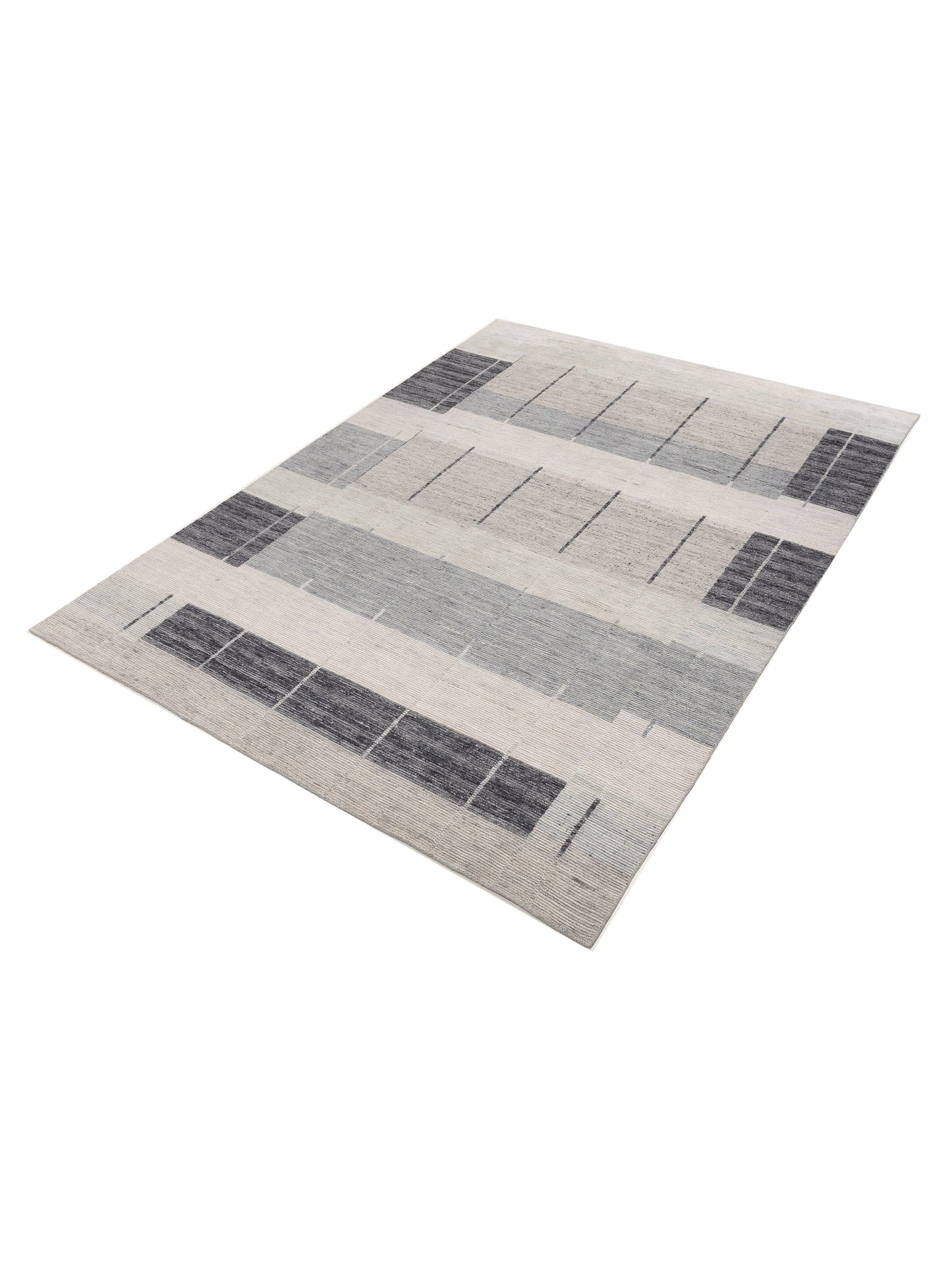 Aurore 154847 Gray Blue 9x12 Hand Knotted Rug