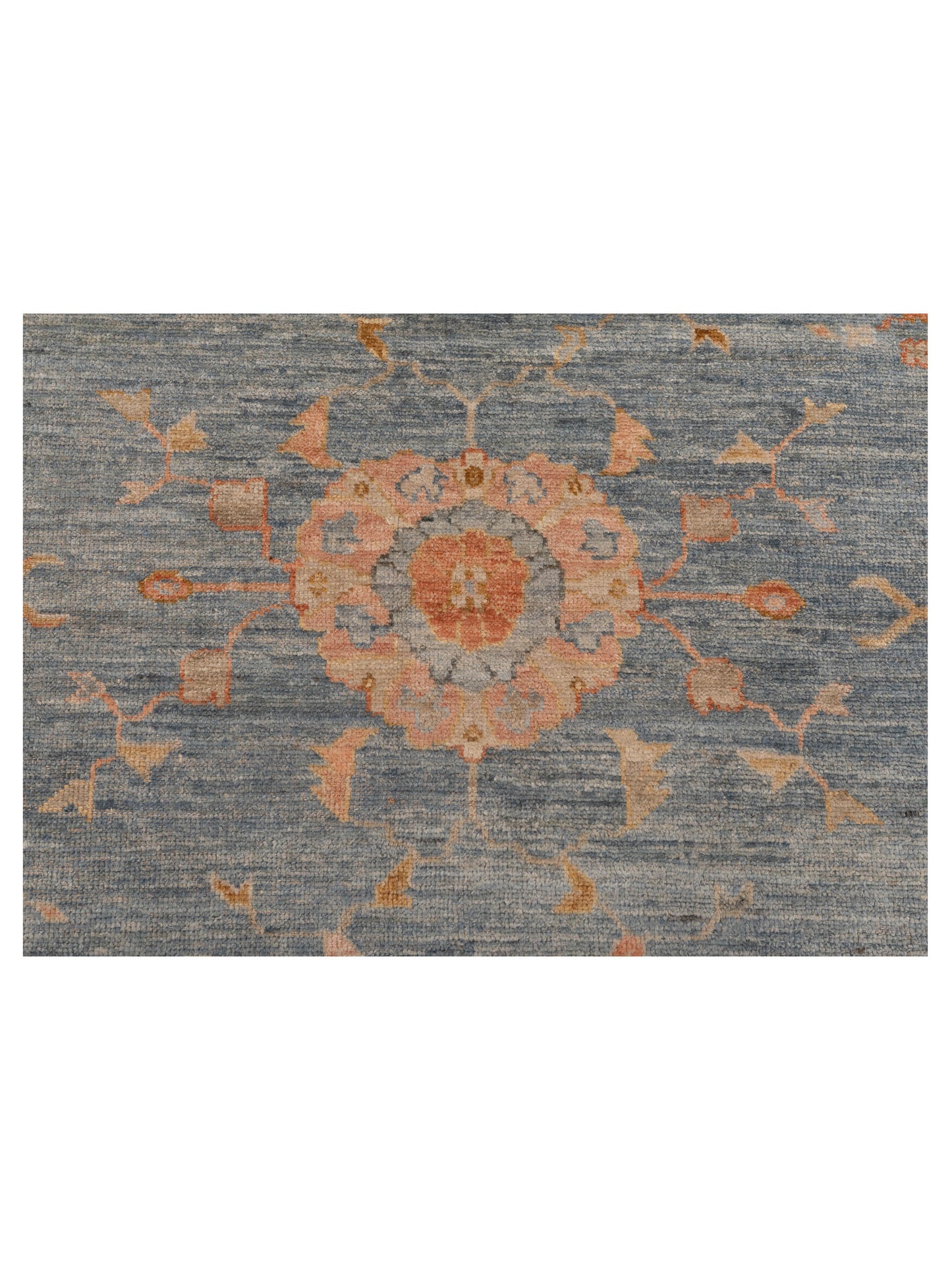 Angora Oushak 149244 Blue Light Brown 11.5x14.8 Hand Knotted Rug