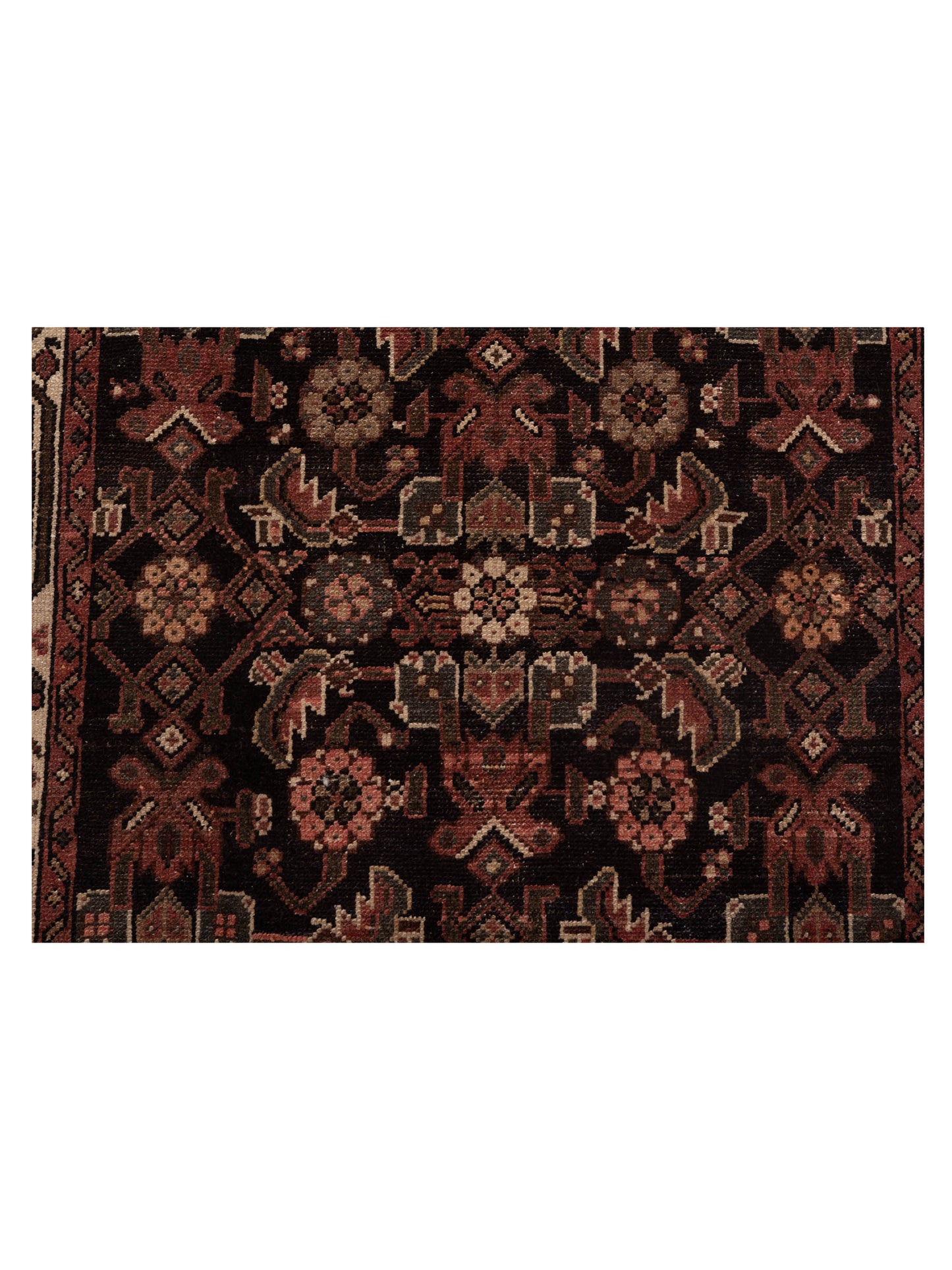 Persian 147334 Brown Ivory 3.2x9.8 Hand Knotted Rug
