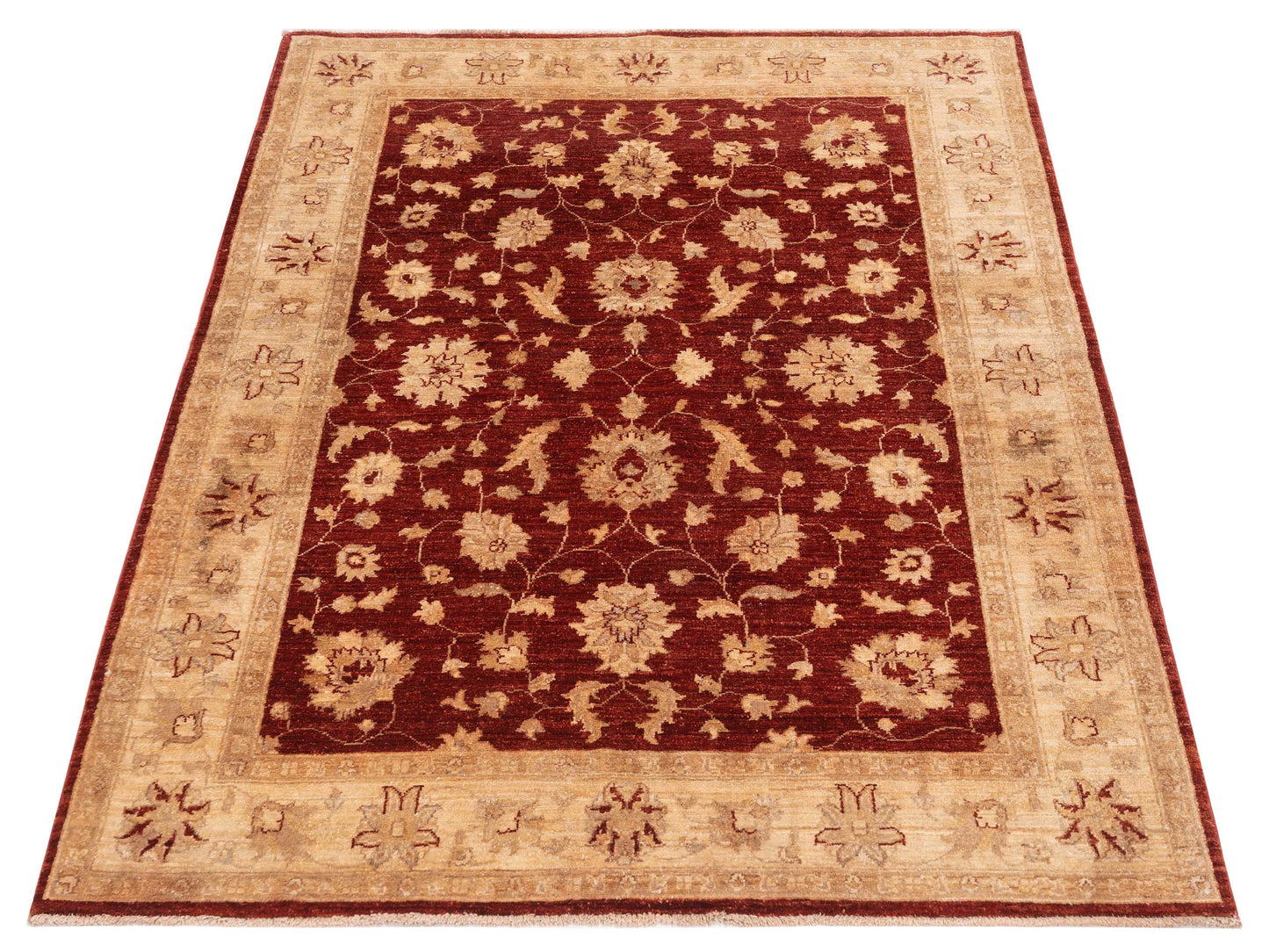 Sultan 121707 Red Ivory 5.4x6.11 Hand Knotted Rug