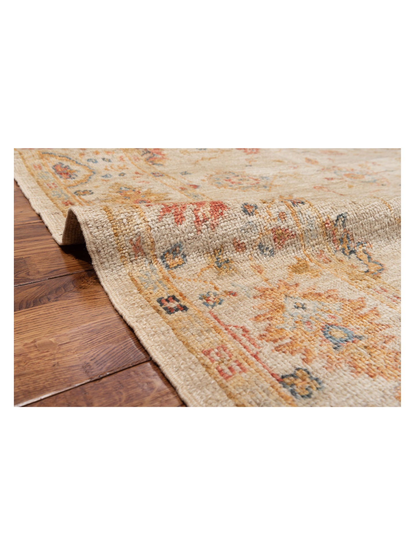 Angora Oushak 133075 Ivory Ivory 6.1x14 Hand Knotted Rug
