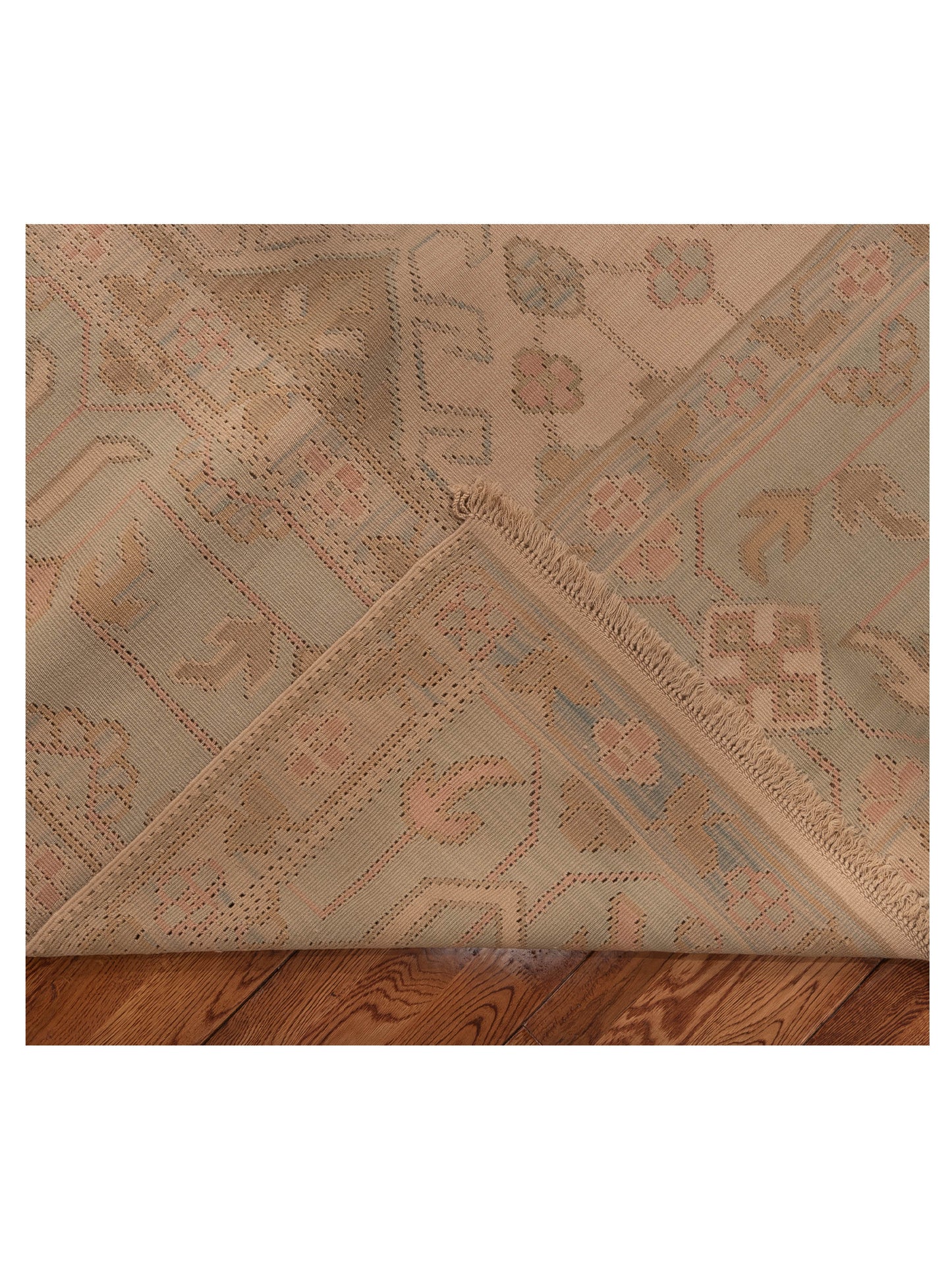 Transilvanian Kilim 73793 Ivory Green 11.3x15.7 Hand Woven Rug