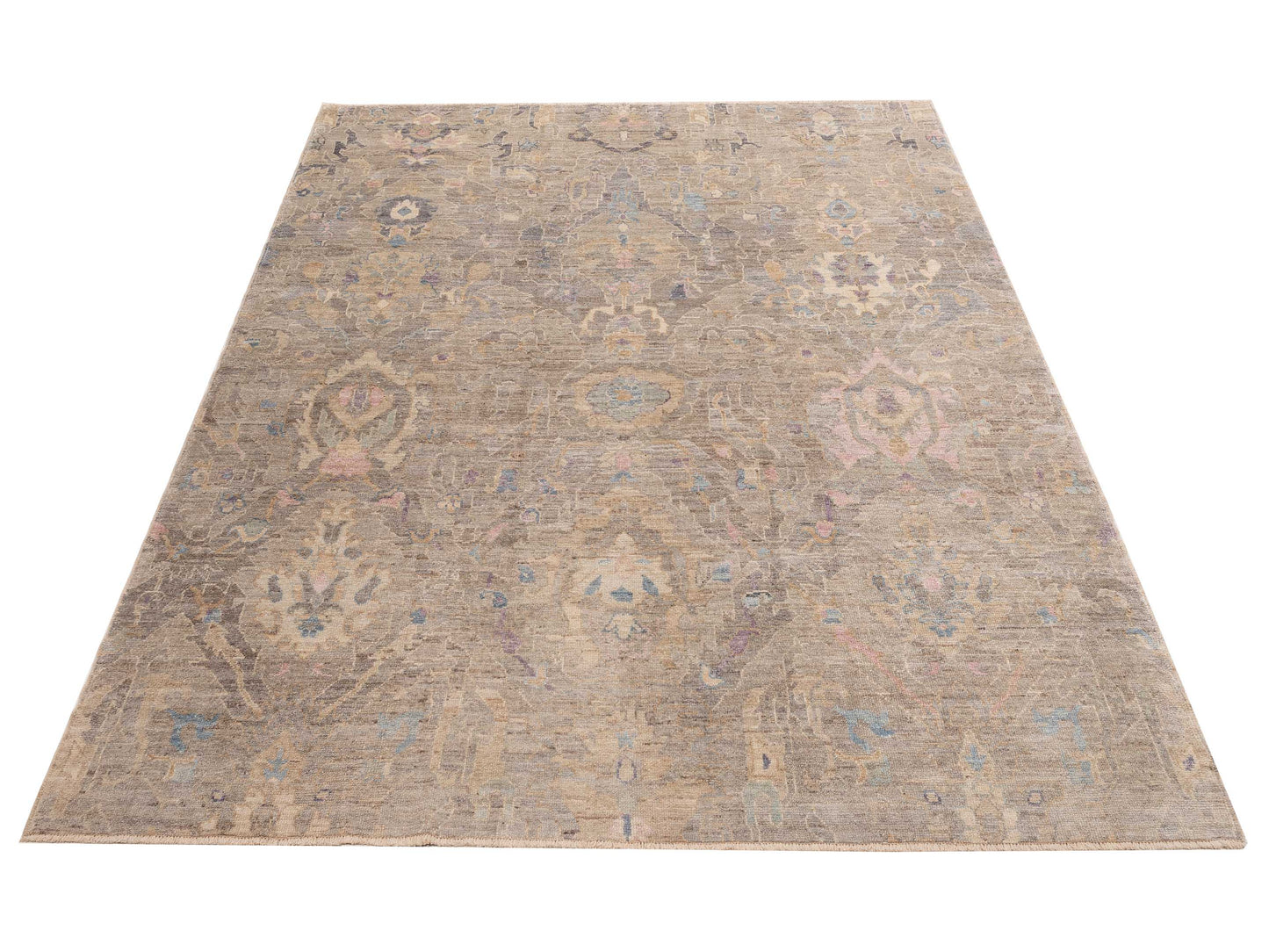 Angora Oushak 154245 Gray Gray 9.1x12.3 Hand Knotted Rug