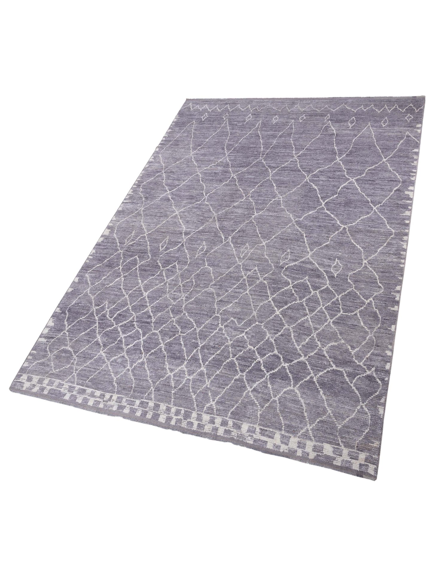 Berber Aspendos Dark Gray Ivory 10.3x14 Hand Knotted Rug