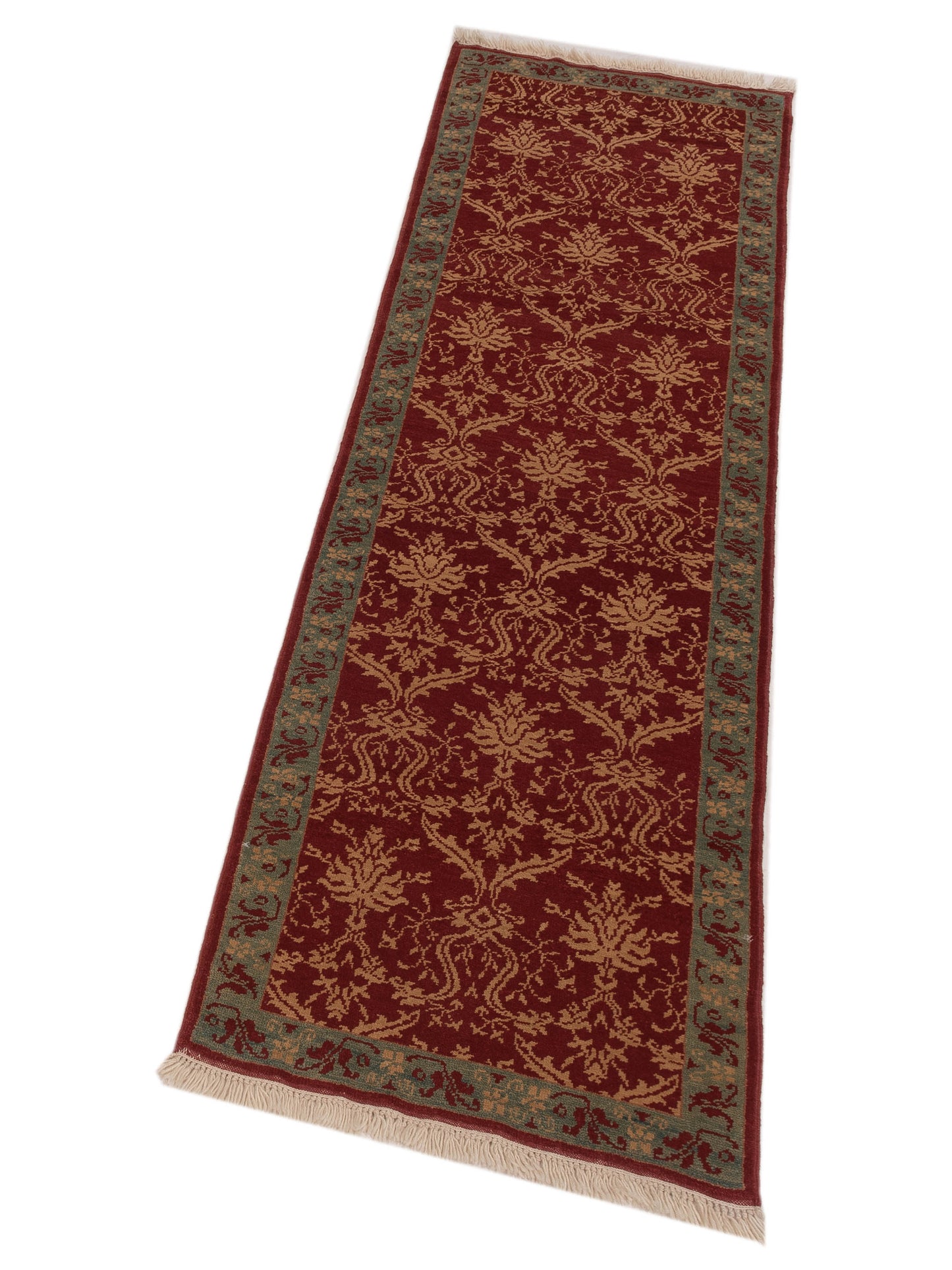 Antique Loom 104497 Red Blue 2.6x8.2 Hand Knotted Rug