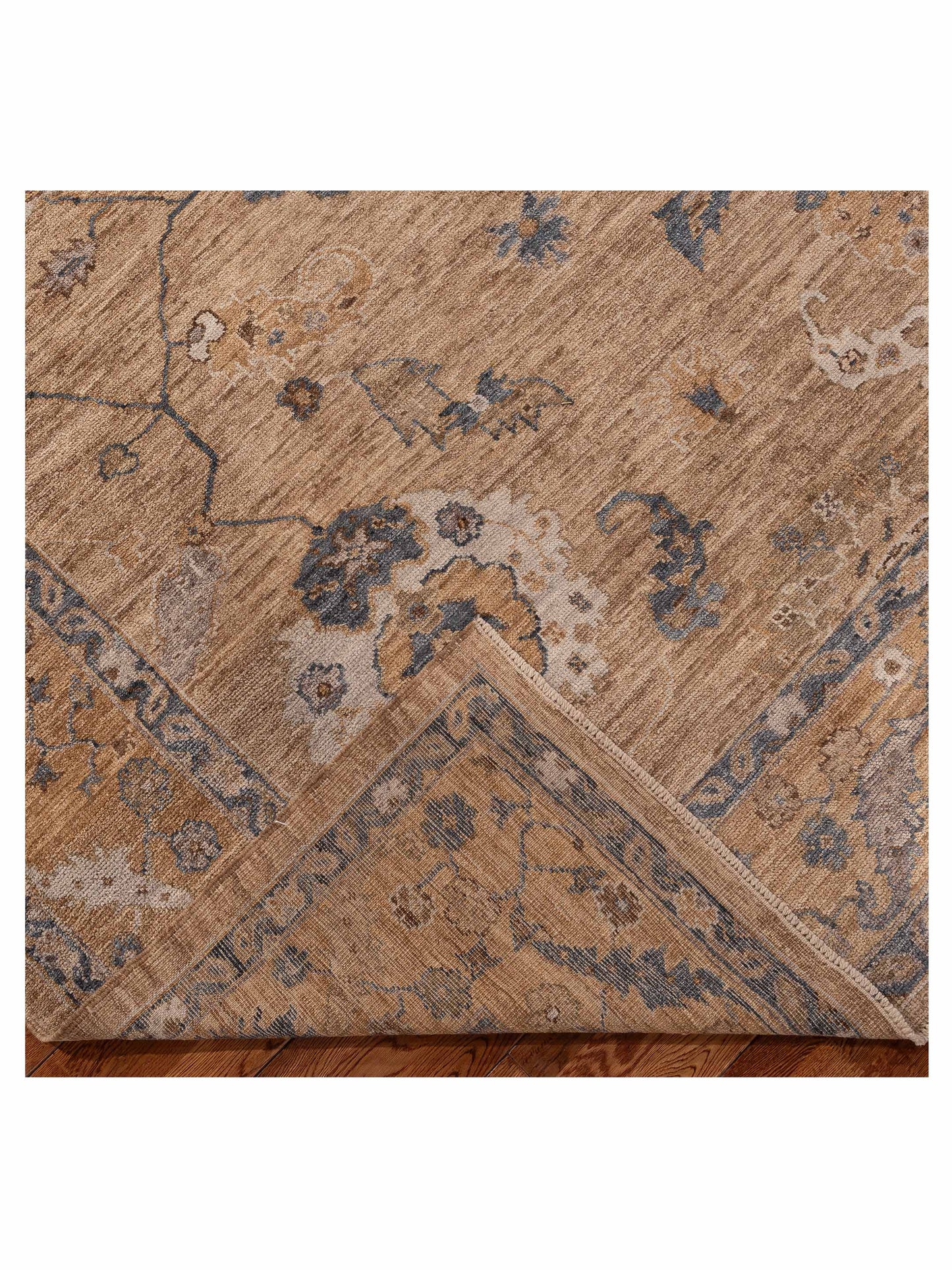 Angora Oushak 156042 Gold Gold 8.2x9.11 Hand Knotted Rug