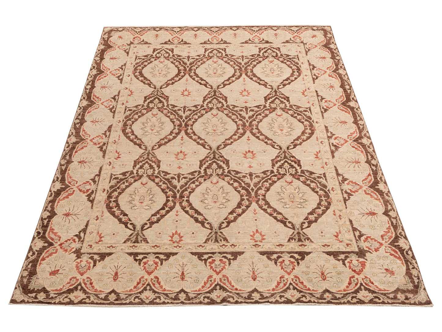 Sultan 154390 Brown Beige 8.1x11.6 Hand Knotted Rug