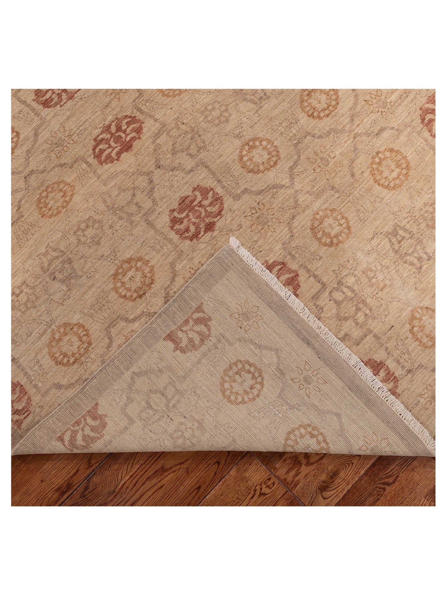 Laila 108804 Beige Silver 6.1x8.8 Hand Knotted Rug