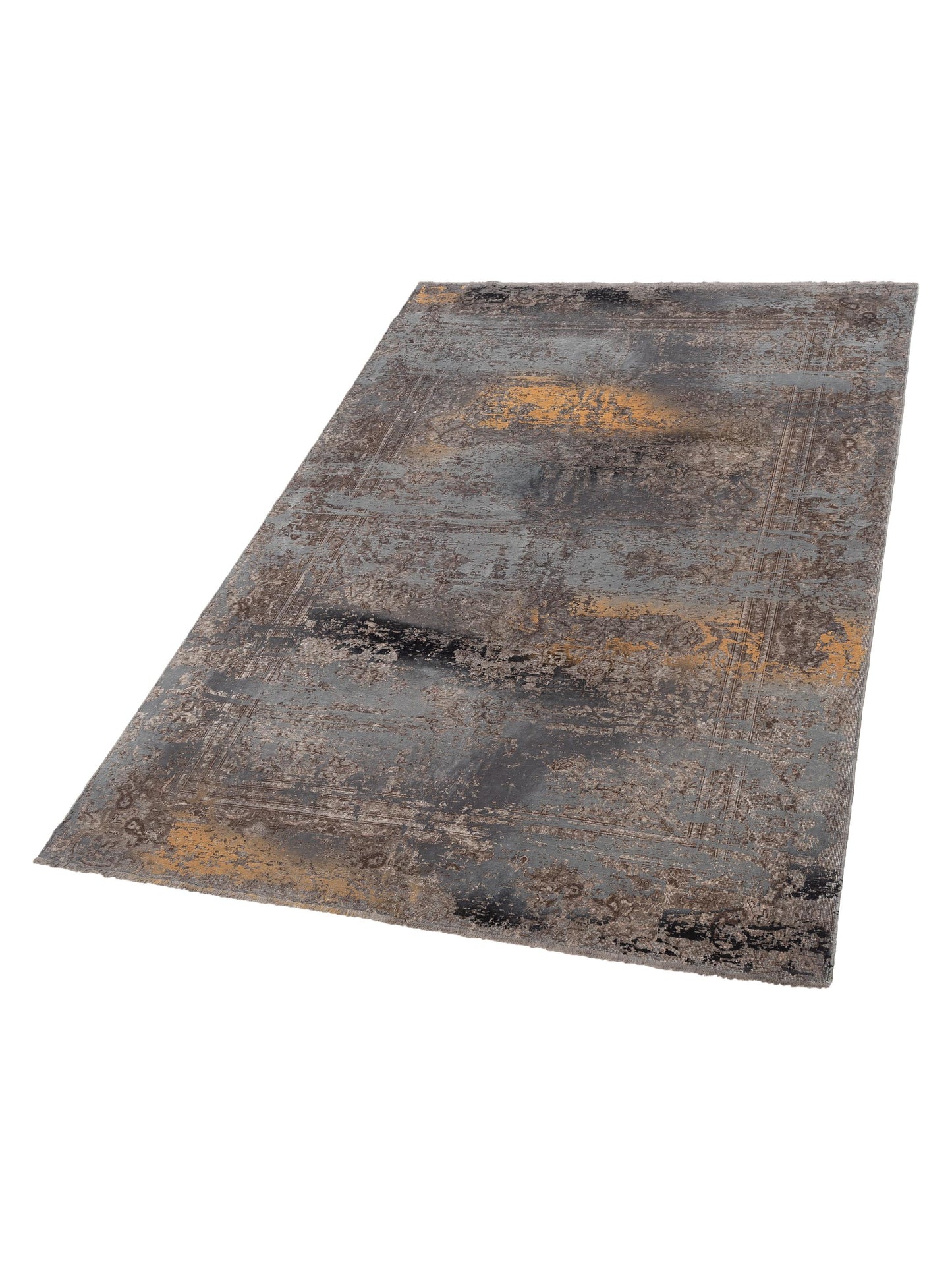 Vintage 109076 Gray 6.6x9.7 Hand Knotted Rug