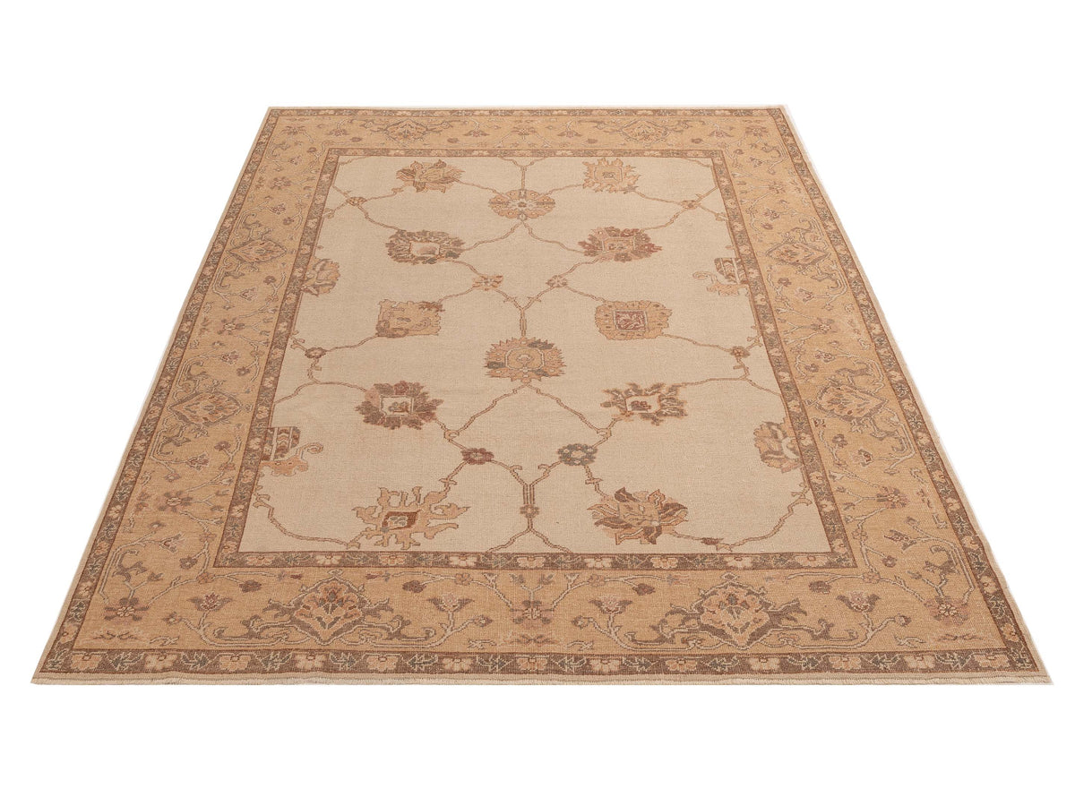 Anadol Oushak 80467 Ivory Gold 9.3x11.10 Hand Knotted Rug
