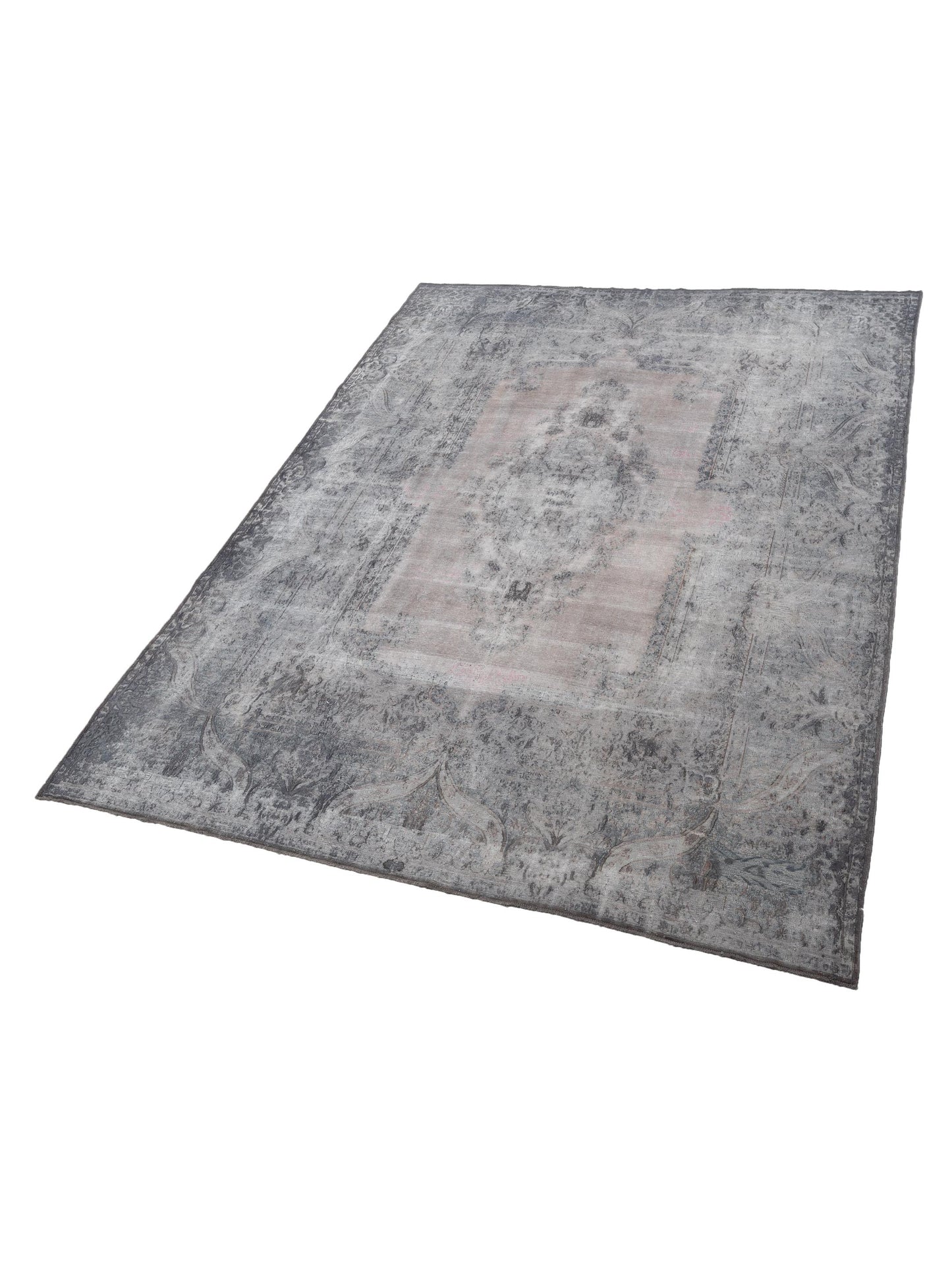 Vintage 130364 Gray 9.9x13.1 Hand Knotted Rug