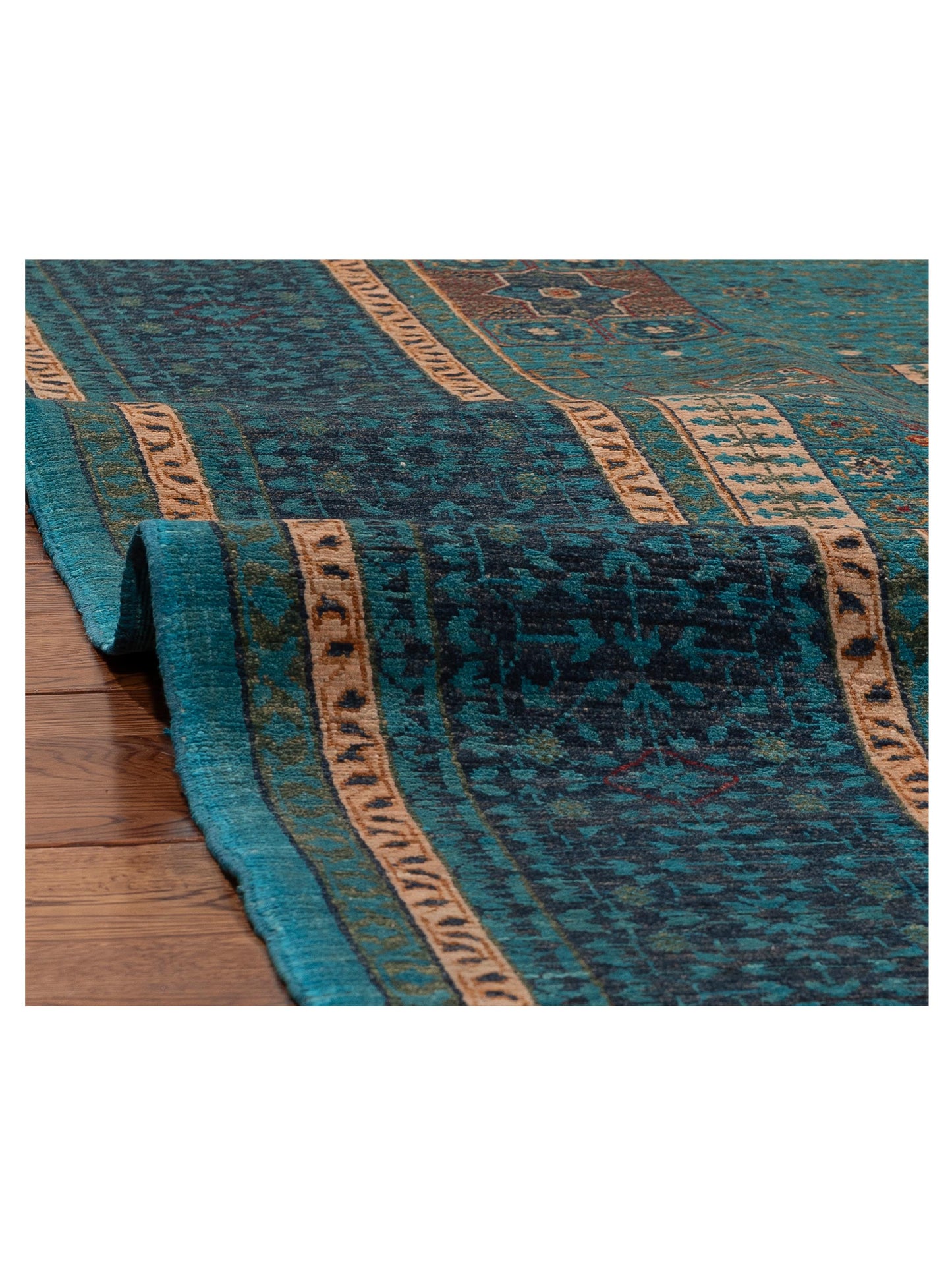 Artisan Mamluk 154614 Blue Purple 5.10x7.8 Hand Knotted Rug