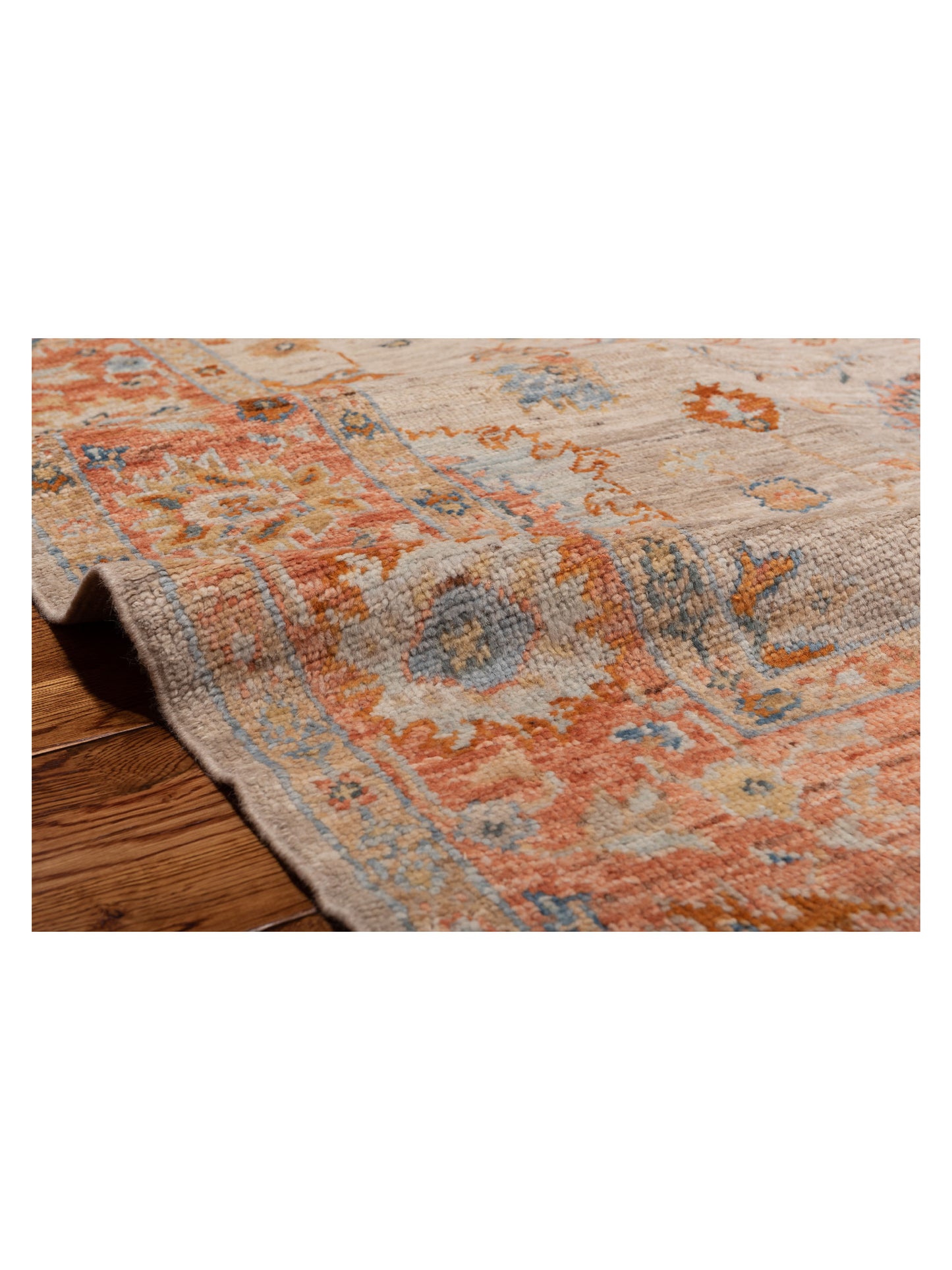 Angora Oushak 149644 Beige Rust 6x8.9 Hand Knotted Rug